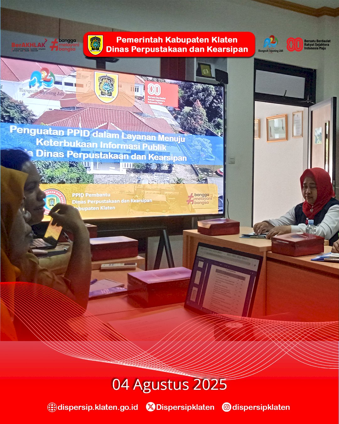 Dispersip Klaten Peringkat Kedua Sementara SAQ KIP se-Kabupaten, Diskominfo Klaten Gelar Visitasi