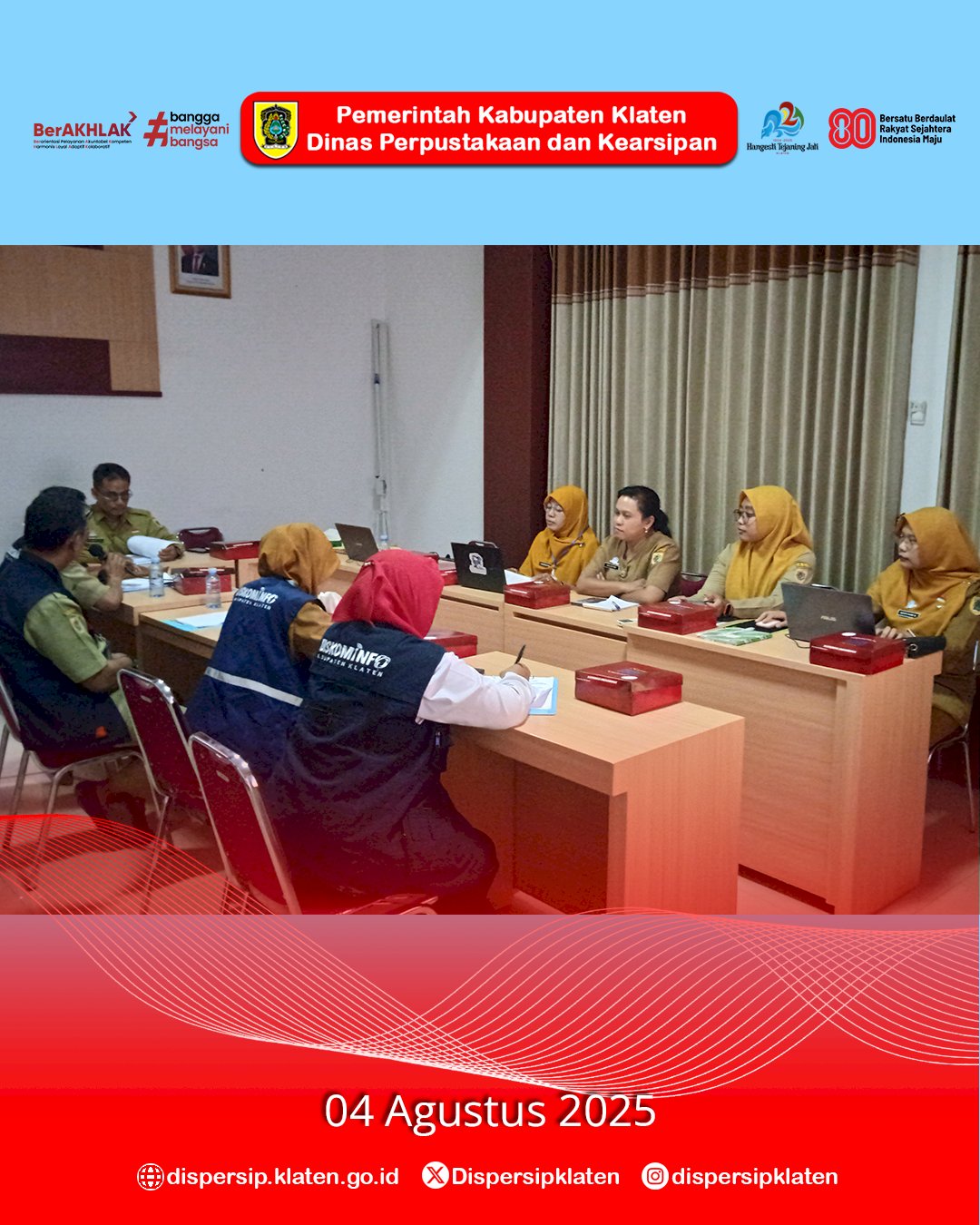 Dispersip Klaten Peringkat Kedua Sementara SAQ KIP se-Kabupaten, Diskominfo Klaten Gelar Visitasi
