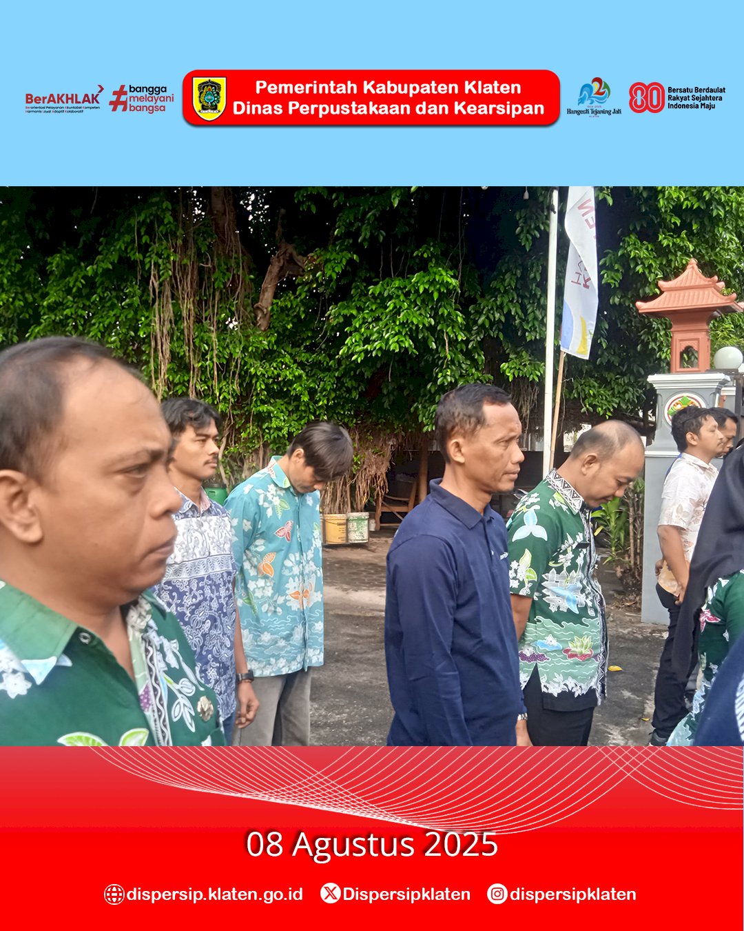 Apel Jumat Pagi Dispersip Klaten Bahas Persiapan HUT ke-80 Republik Indonesia