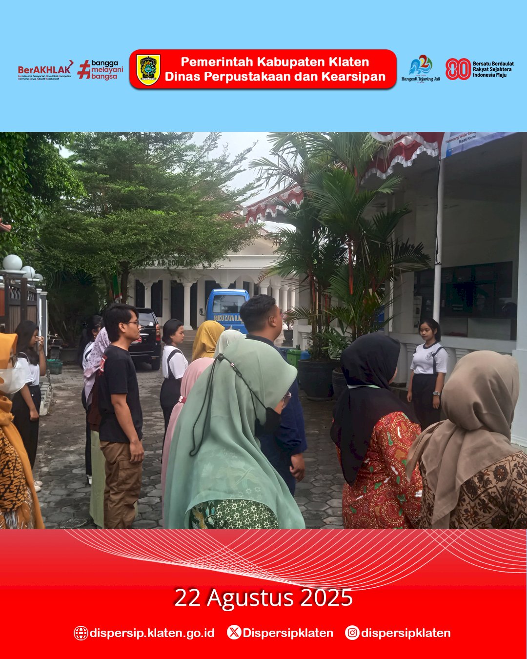 Apel Jumat Pagi Dispersip Klaten :  Kepala Dinas Apresiasi atas Prestasi  di Karnaval Pembangunan 2025