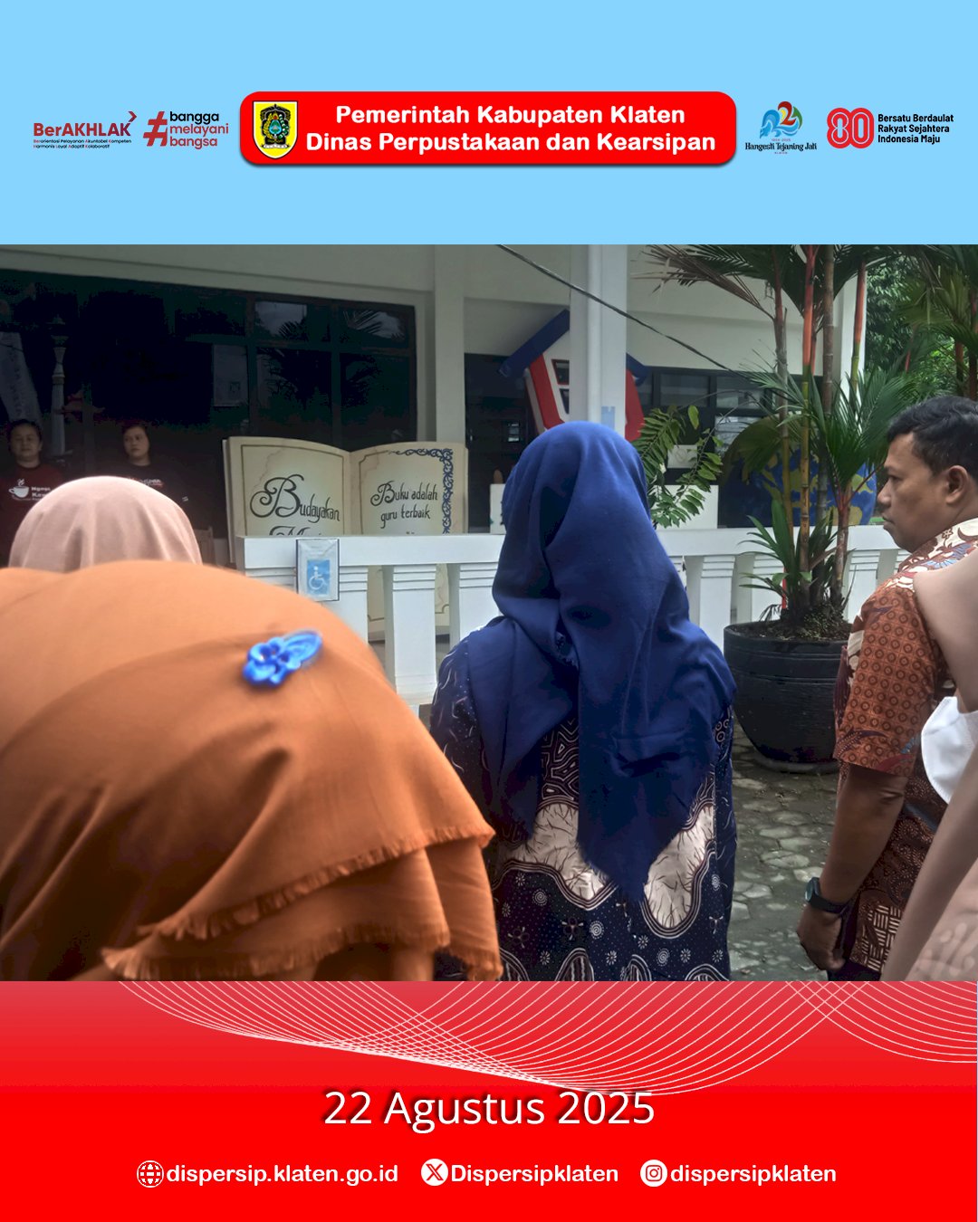 Apel Jumat Pagi Dispersip Klaten :  Kepala Dinas Apresiasi atas Prestasi  di Karnaval Pembangunan 2025