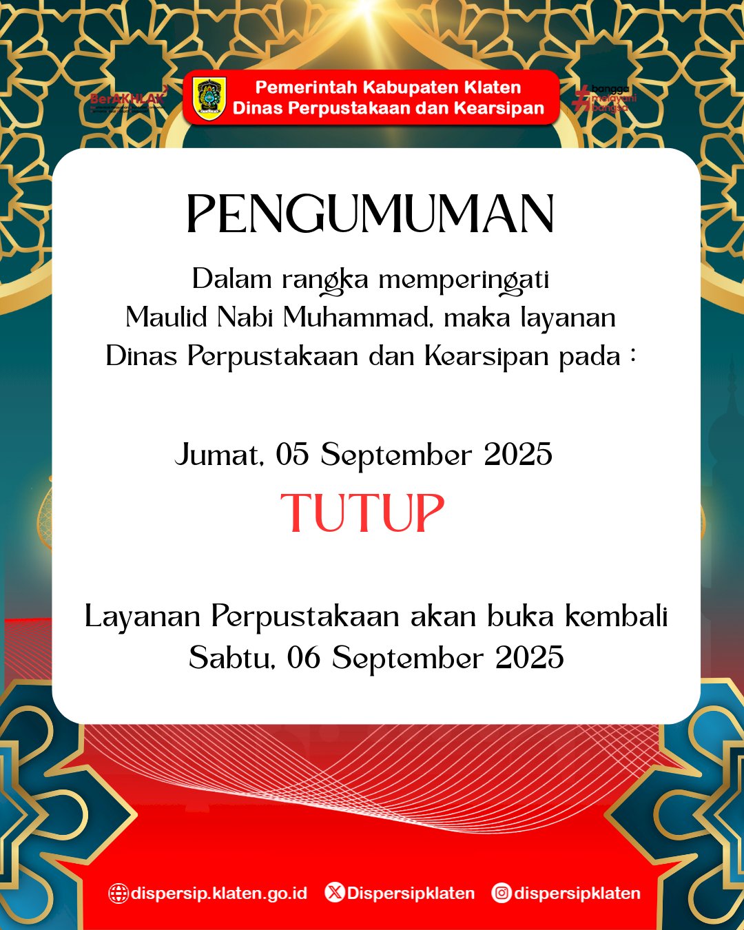 Selamat memperingati Maulid Nabi Muhammad 1447H