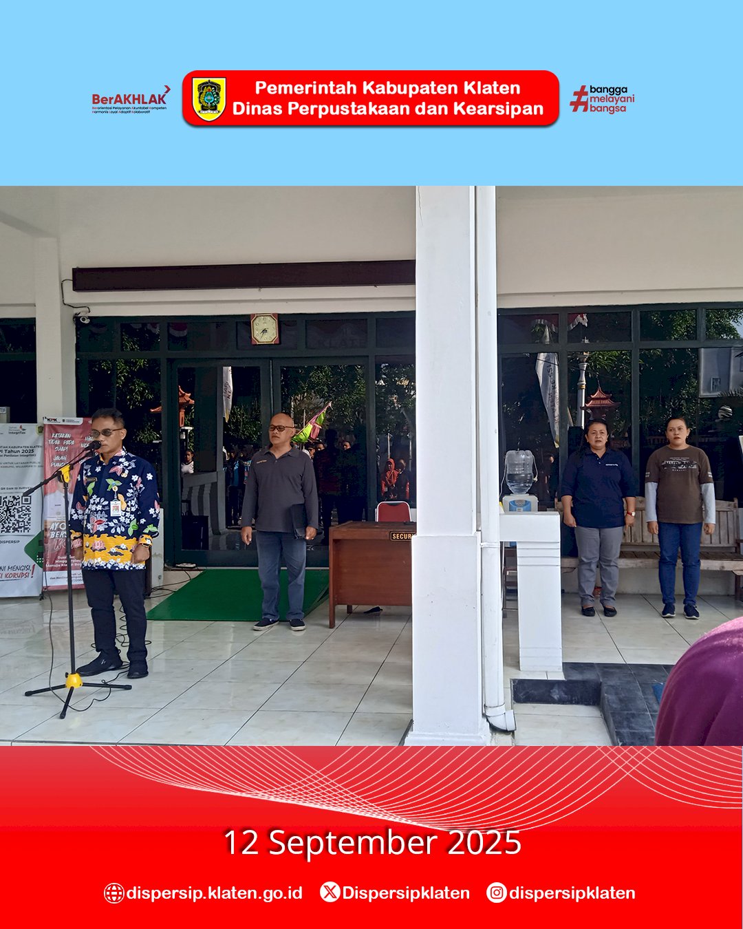 Apel Jumat Pagi Dispersip Klaten Tekankan Kedisiplinan Usai Pengumuman PPPK Paruh Waktu