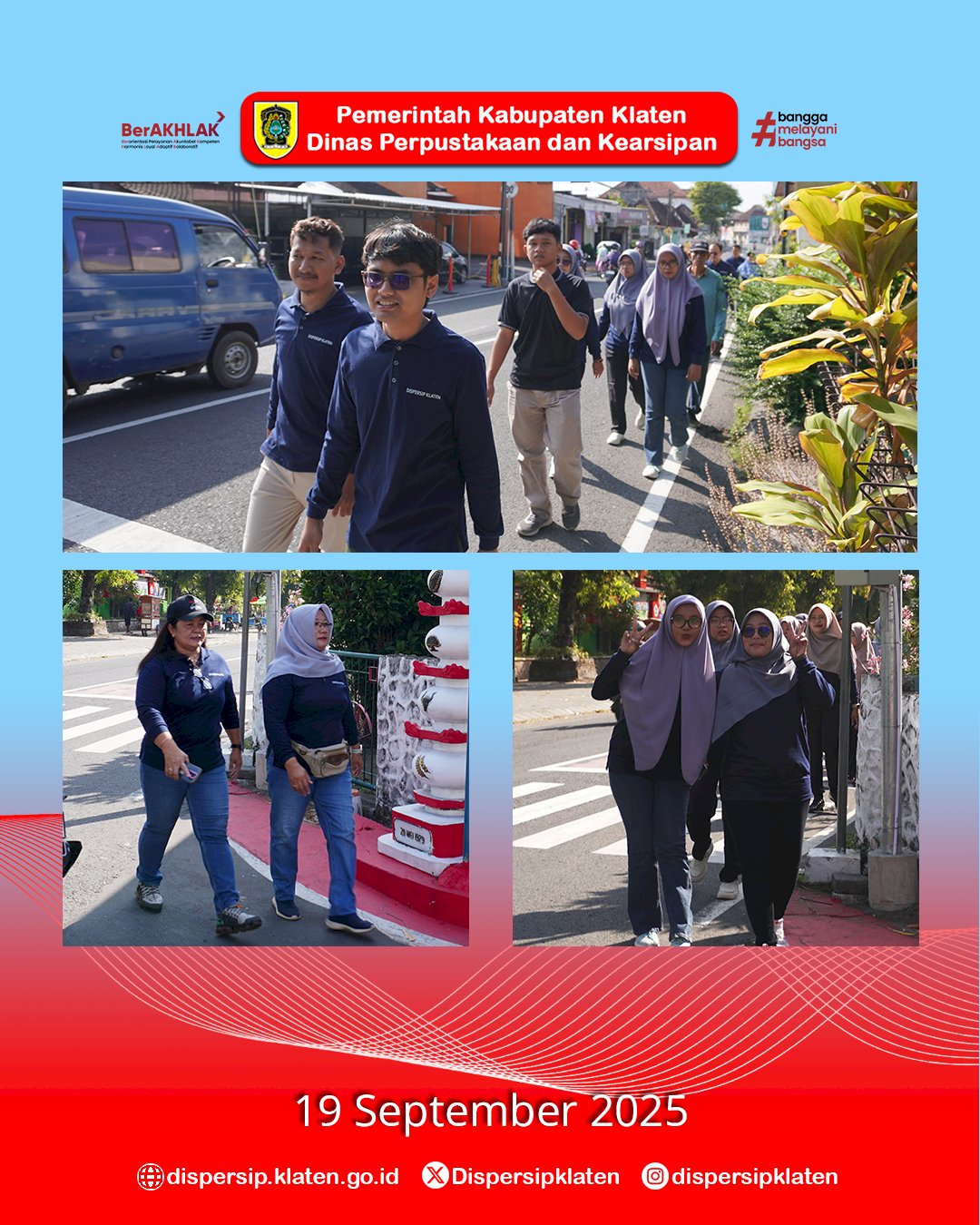 Dispersip Klaten Gelar Jalan Sehat Bersama Peringati Hari Olahraga Nasional
