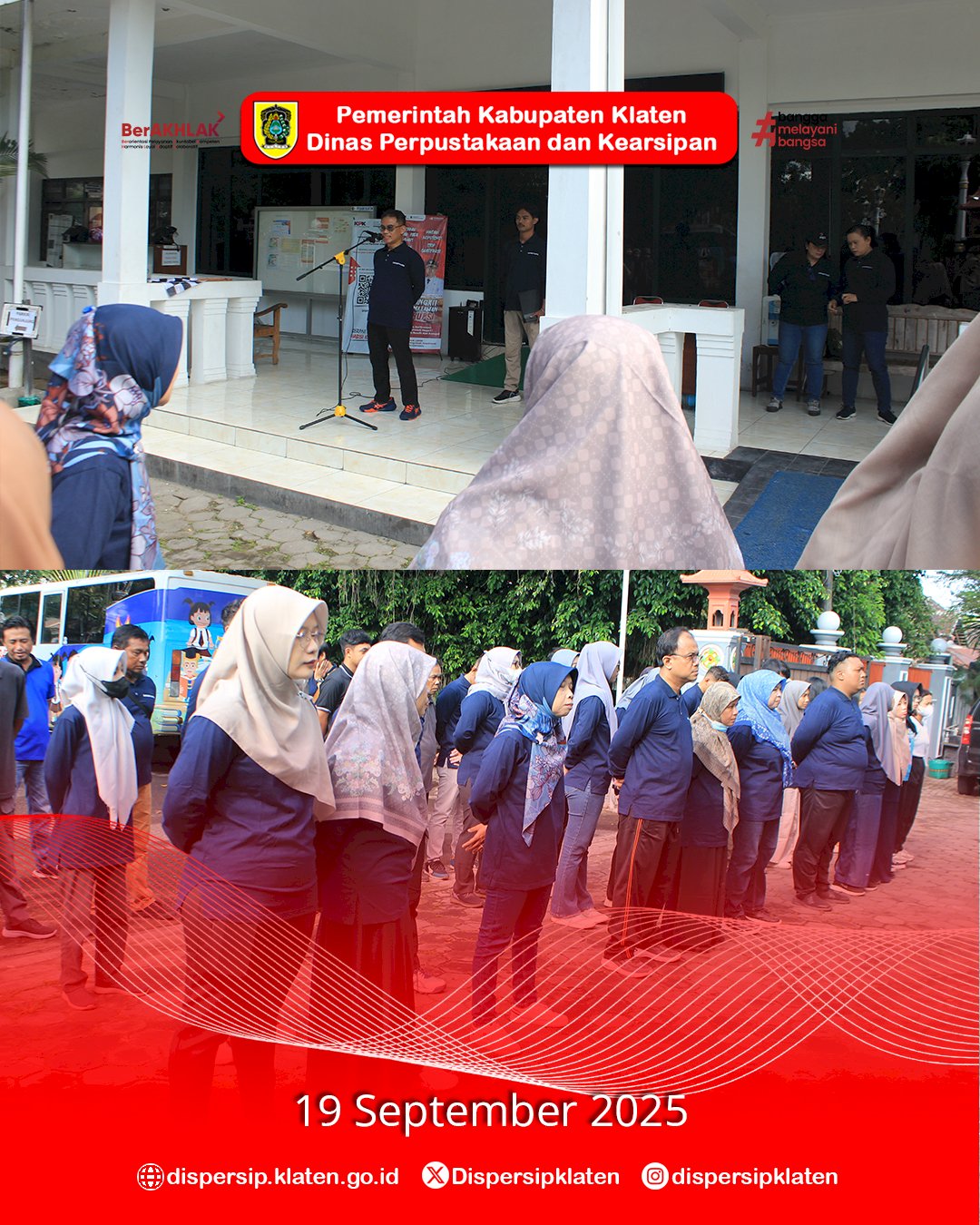 Dispersip Klaten Gelar Jalan Sehat Bersama Peringati Hari Olahraga Nasional