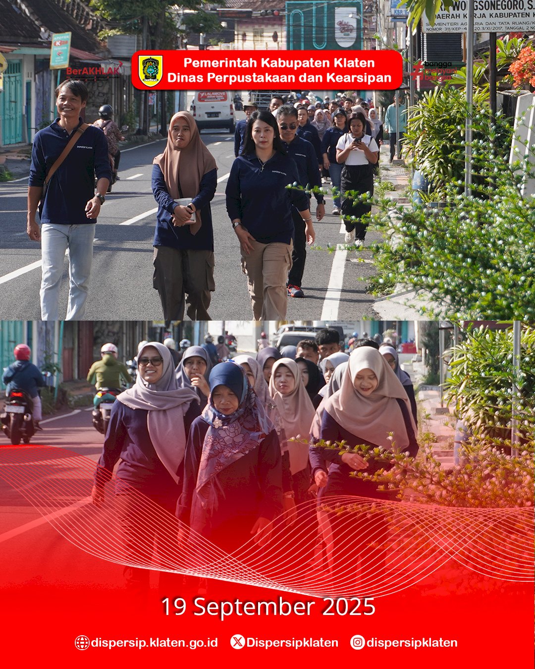 Dispersip Klaten Gelar Jalan Sehat Bersama Peringati Hari Olahraga Nasional