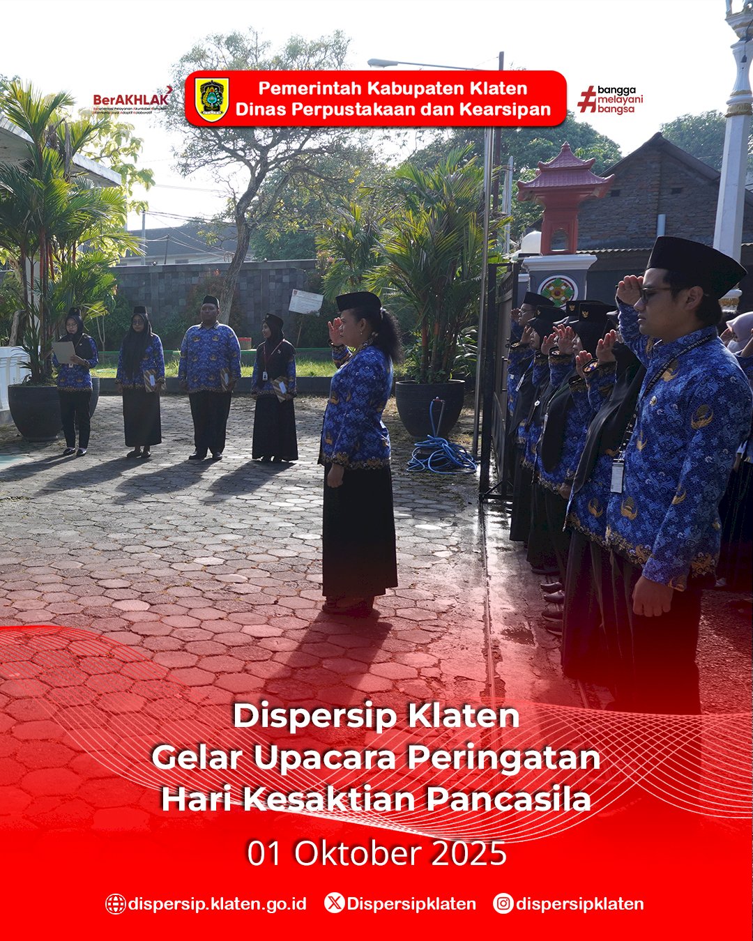 Dispersip Klaten Gelar Upacara Peringatan Hari Kesaktian Pancasila