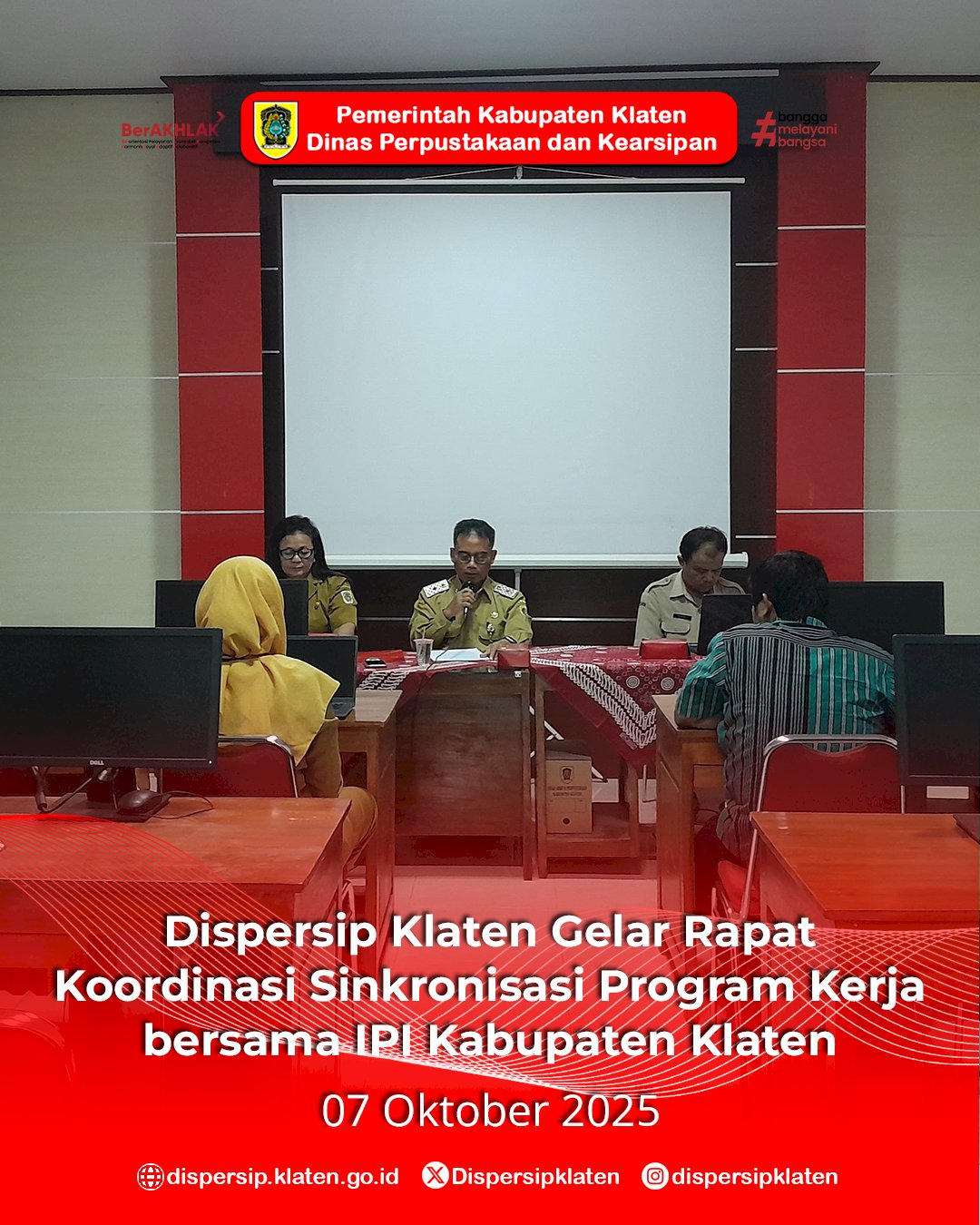 Dispersip Klaten Gelar Rapat Koordinasi Sinkronisasi Program Kerja Bersama IPI Kabupaten Klaten