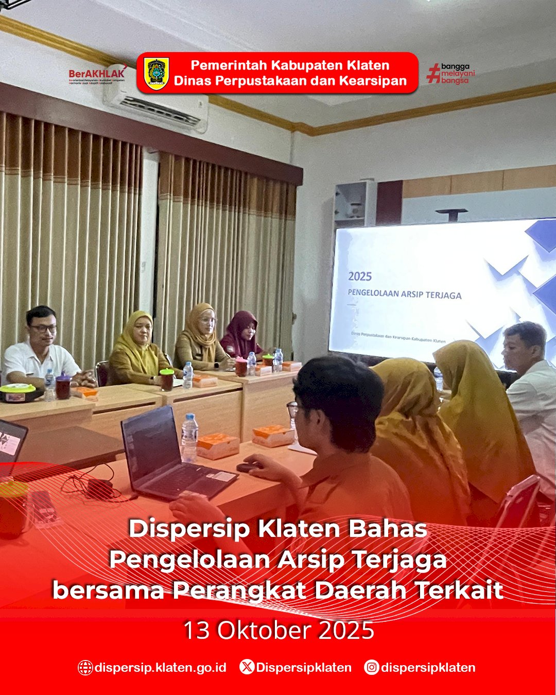 Dispersip Klaten Bahas Pengelolaan Arsip Terjaga bersama Perangkat Daerah Terkait