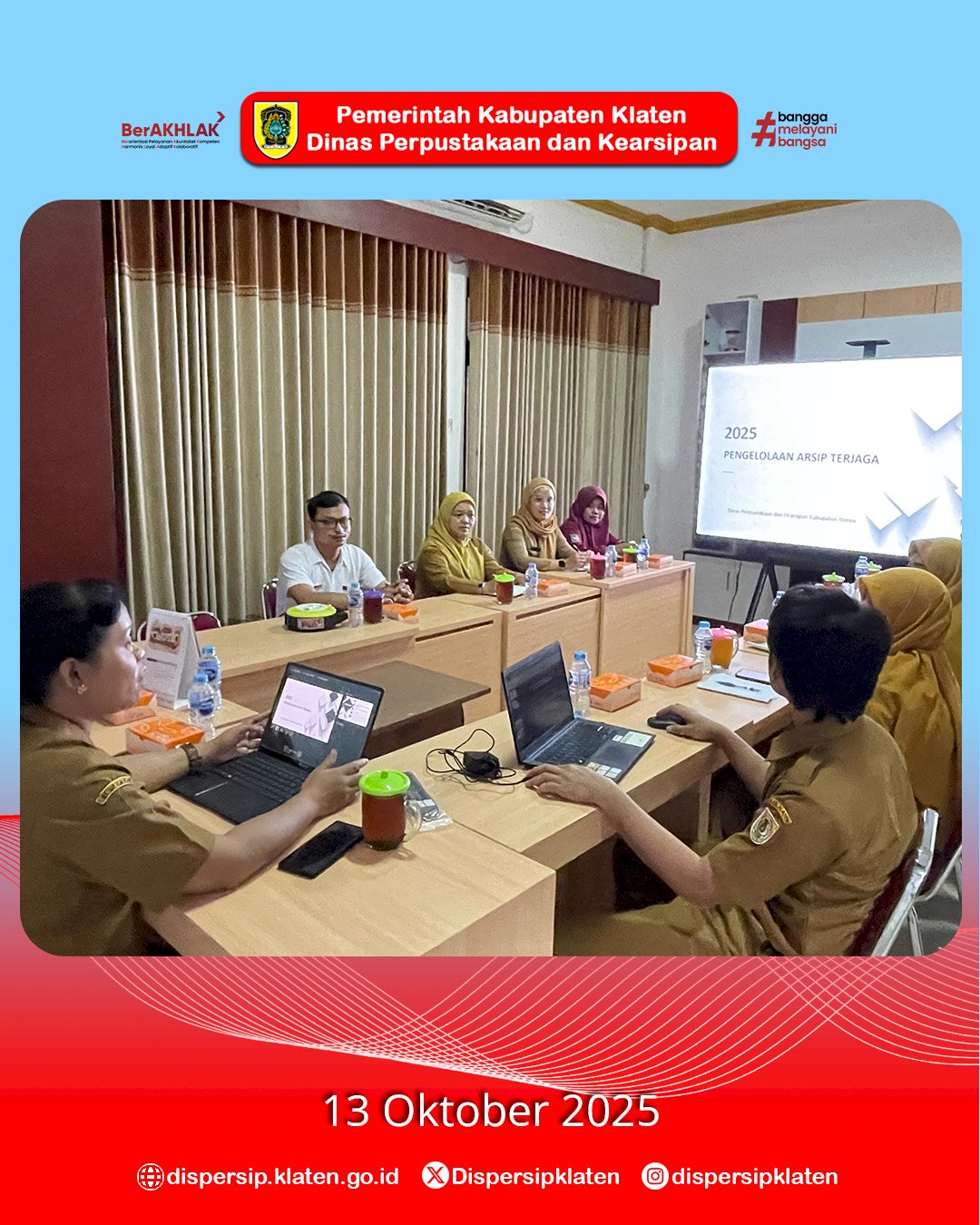 Dispersip Klaten Bahas Pengelolaan Arsip Terjaga bersama Perangkat Daerah Terkait