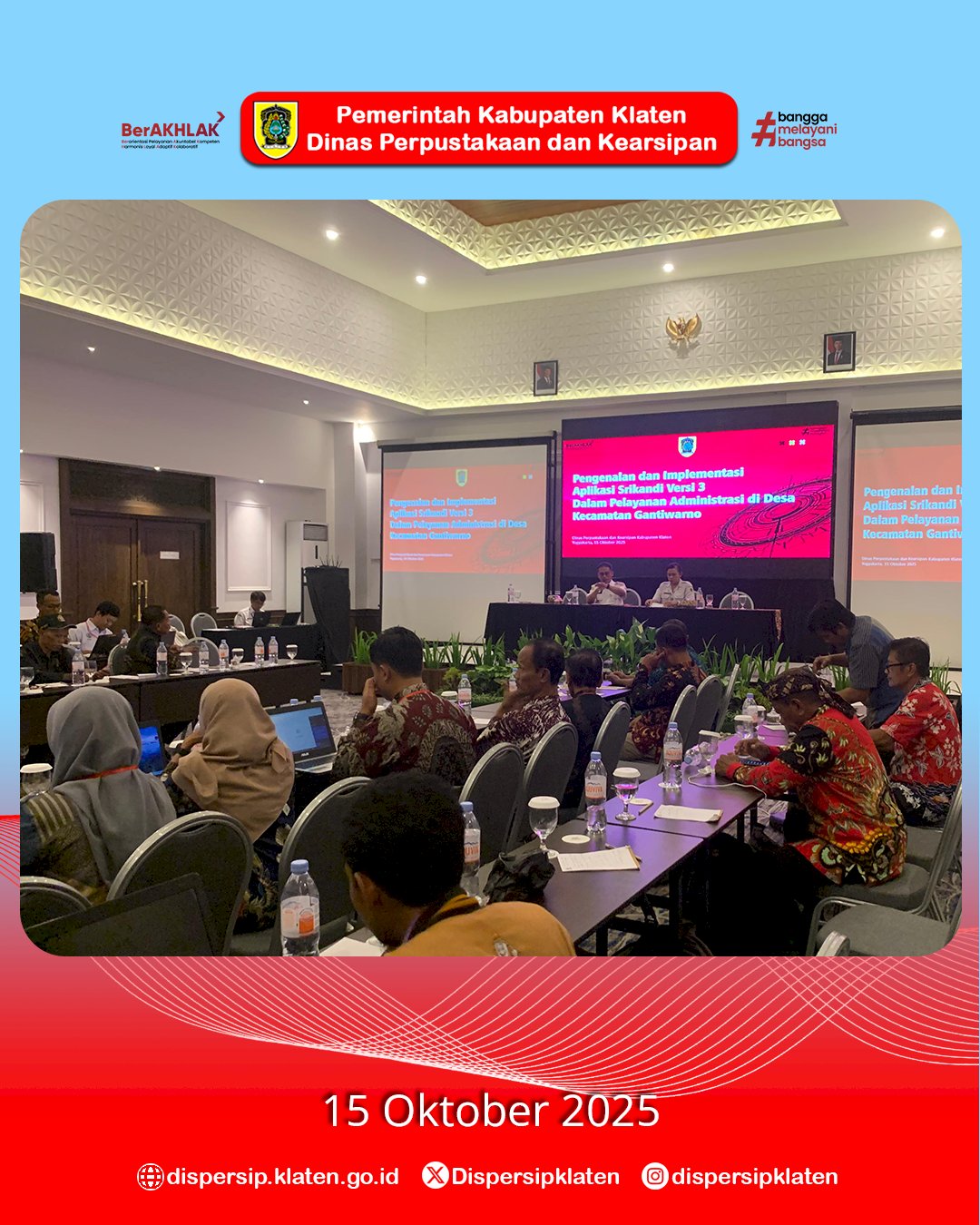 Dispersip Klaten Kenalkan Aplikasi Srikandi dalam Workshop Aparatur Desa se-Gantiwarno