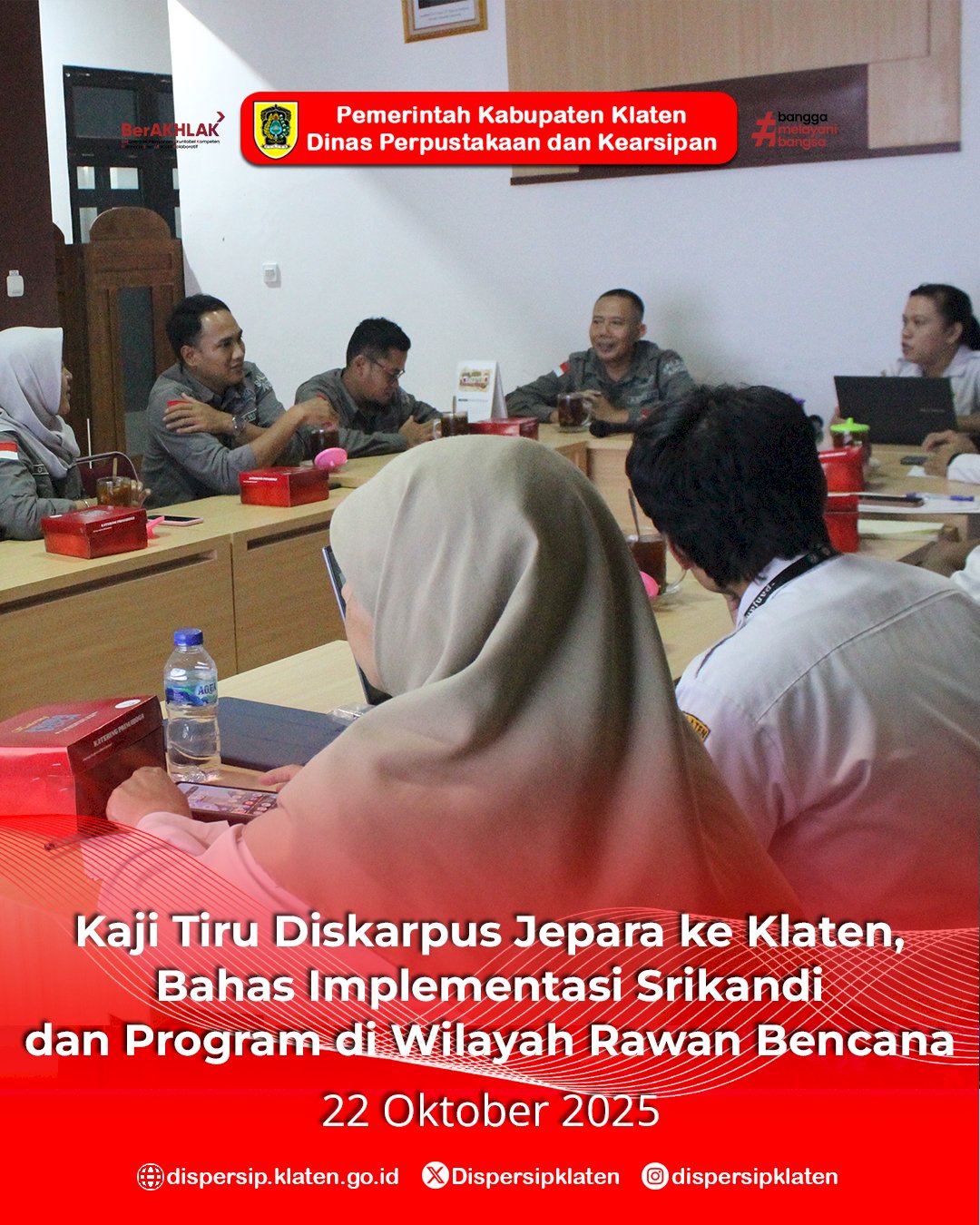 Kaji Tiru Diskarpus Jepara ke Klaten, Bahas Implementasi Srikandi dan Program di Wilayah Rawan Bencana