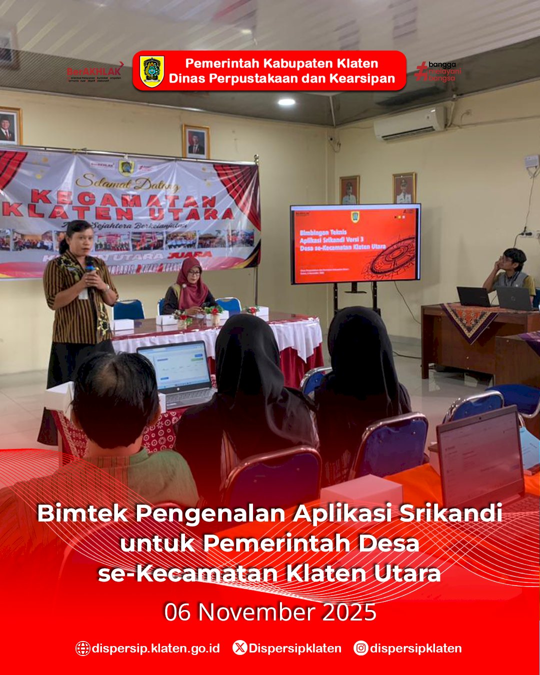Bimtek Pengenalan Aplikasi Srikandi untuk Pemerintah Desa se-Kecamatan Klaten Utara
