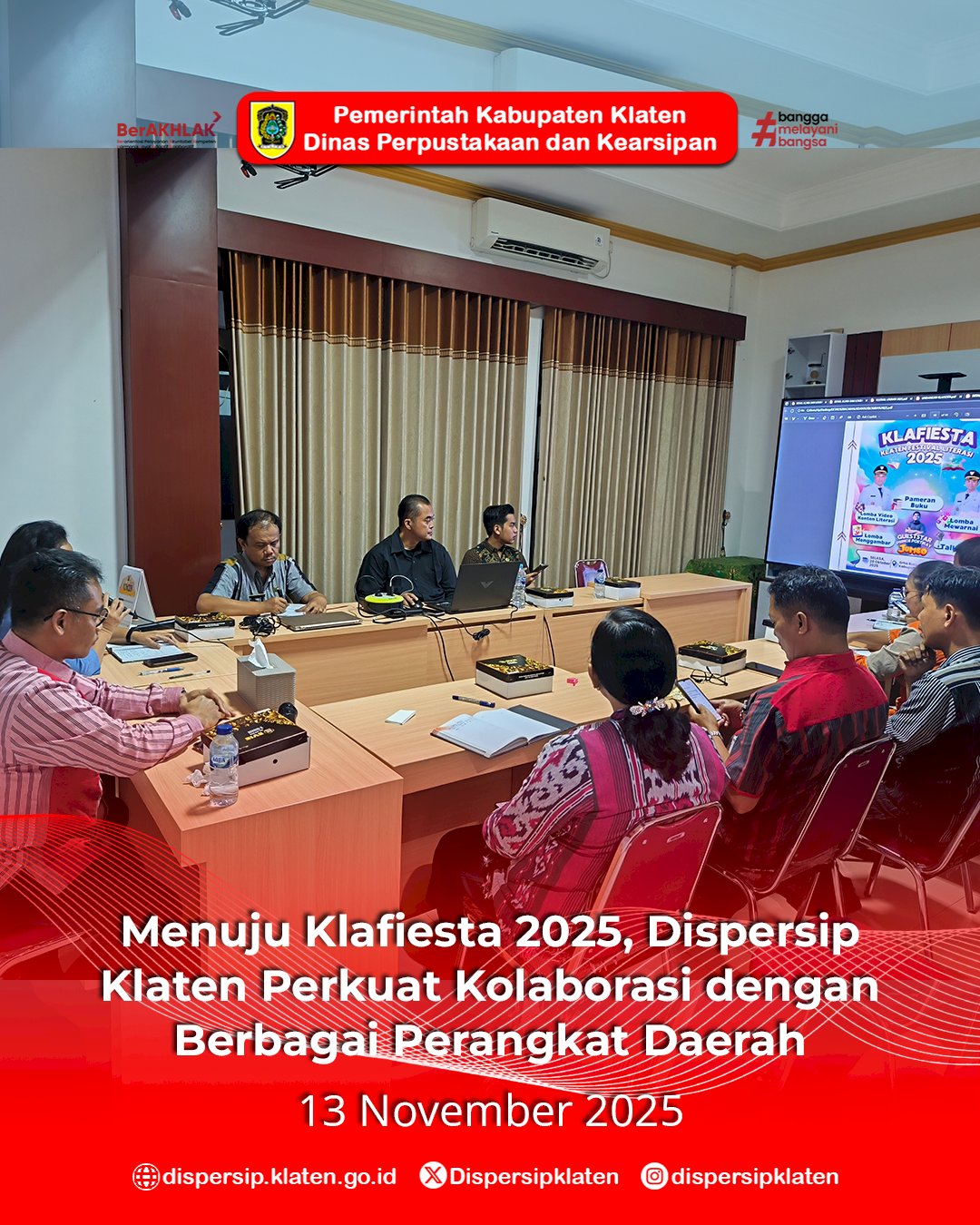 Menuju Klafiesta 2025, Dispersip Klaten Perkuat Kolaborasi dengan Berbagai Perangkat Daerah