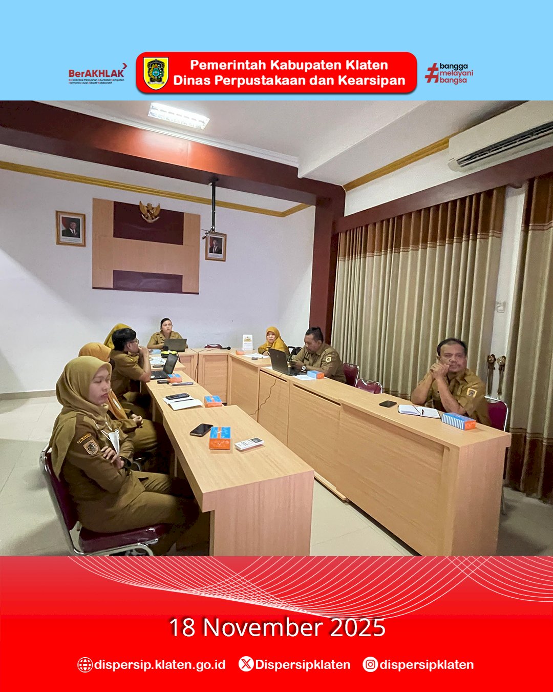 Dispersip Klaten Inisiasi Bimtek Pengelolaan Arsip Inaktif bersama ANRI secara Daring