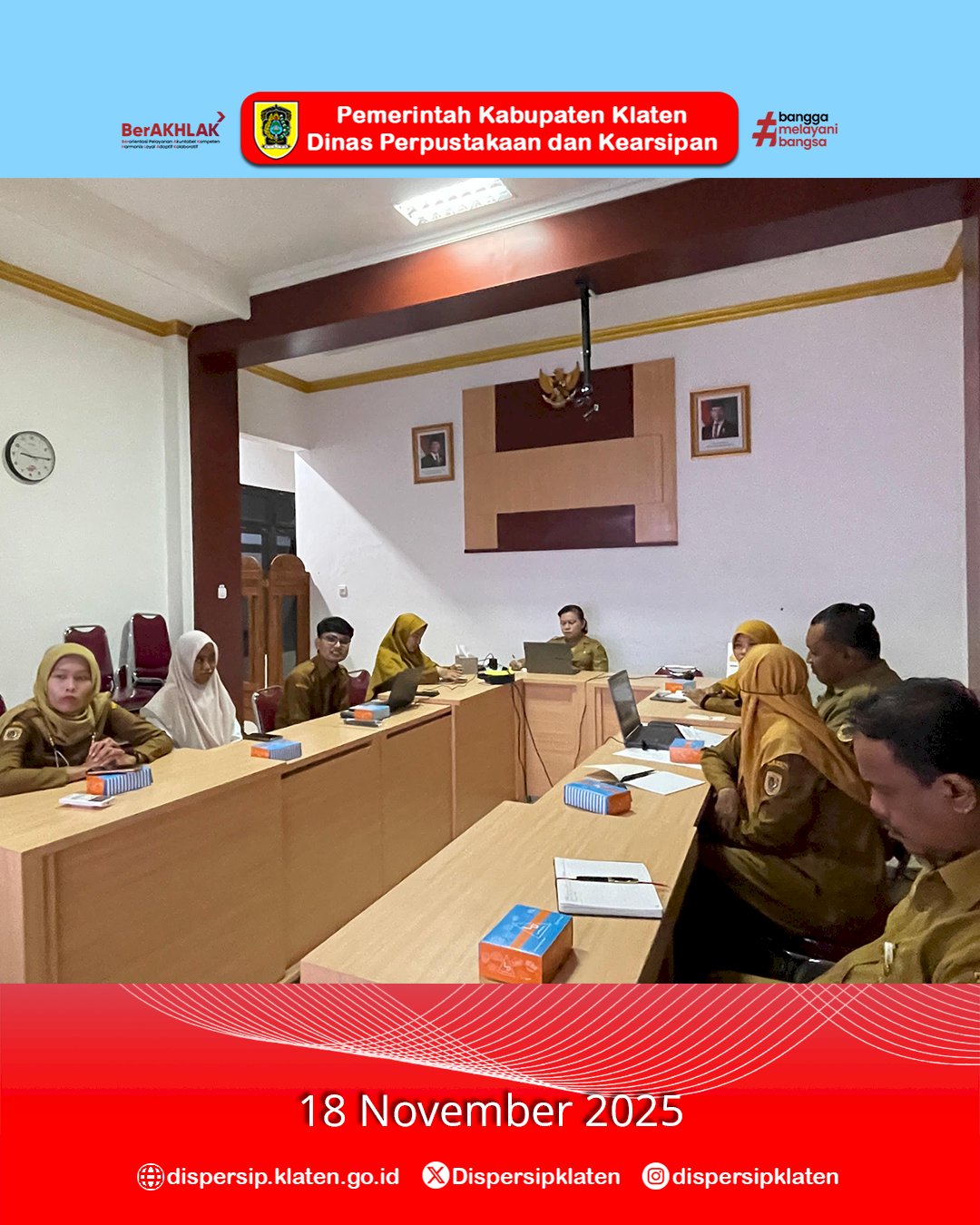 Dispersip Klaten Inisiasi Bimtek Pengelolaan Arsip Inaktif bersama ANRI secara Daring