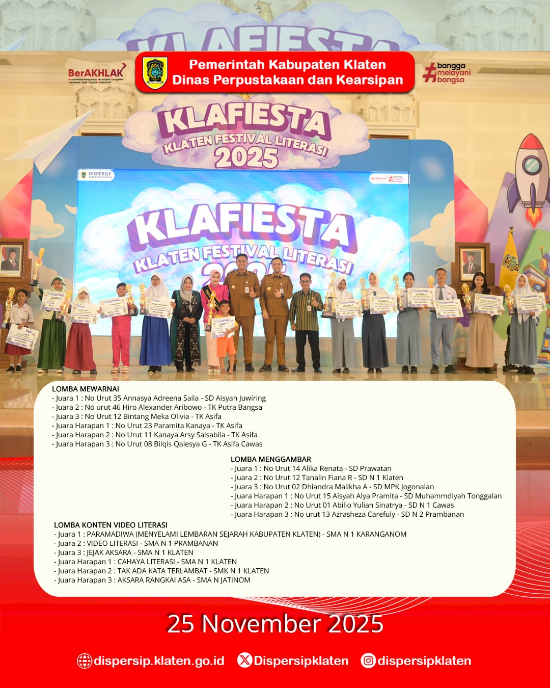 Klafiesta 2025 Dibuka Meriah dengan Lomba Kreativitas dan Stand Literasi di Grha Bung Karno