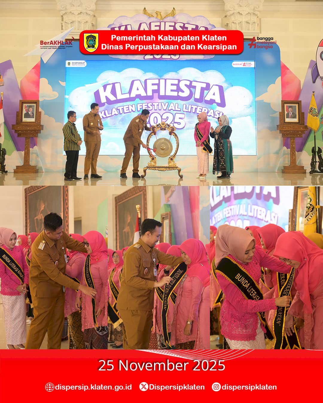 Bupati Klaten Resmikan Klaten Festival Literasi 2025 dan Kukuhkan Bunda Literasi Kecamatan