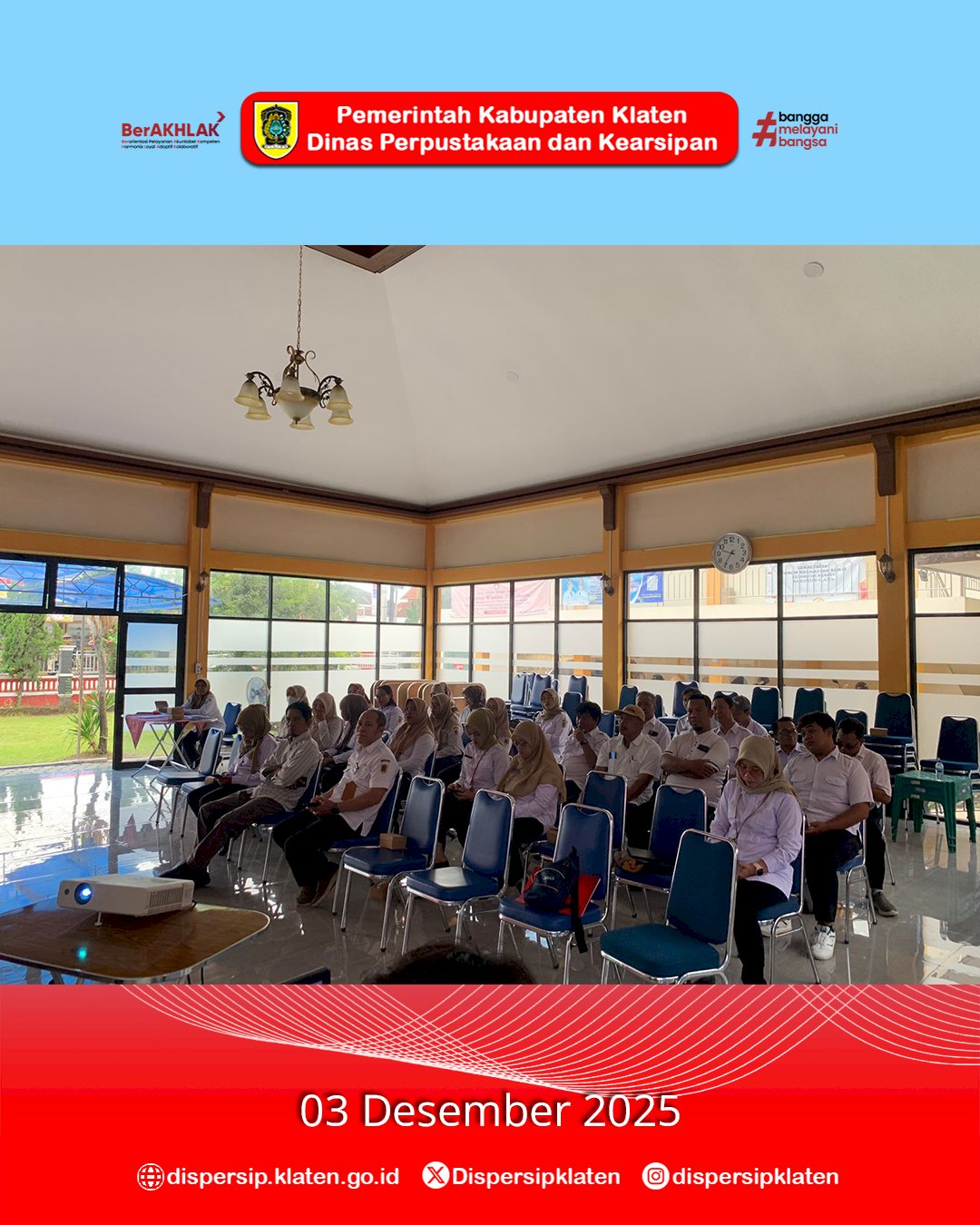 Dispersip Klaten Berikan Pembinaan Pengelolaan Arsip Desa di Kecamatan Ngawen