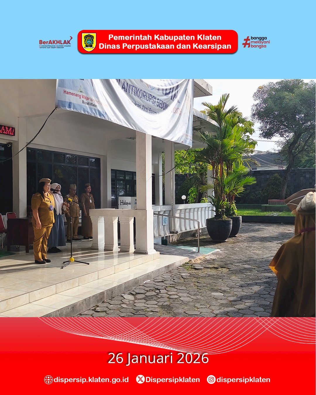 Apel Senin Pagi Dispersip Klaten Tekankan Disiplin dan Ketertiban Lingkungan Kerja