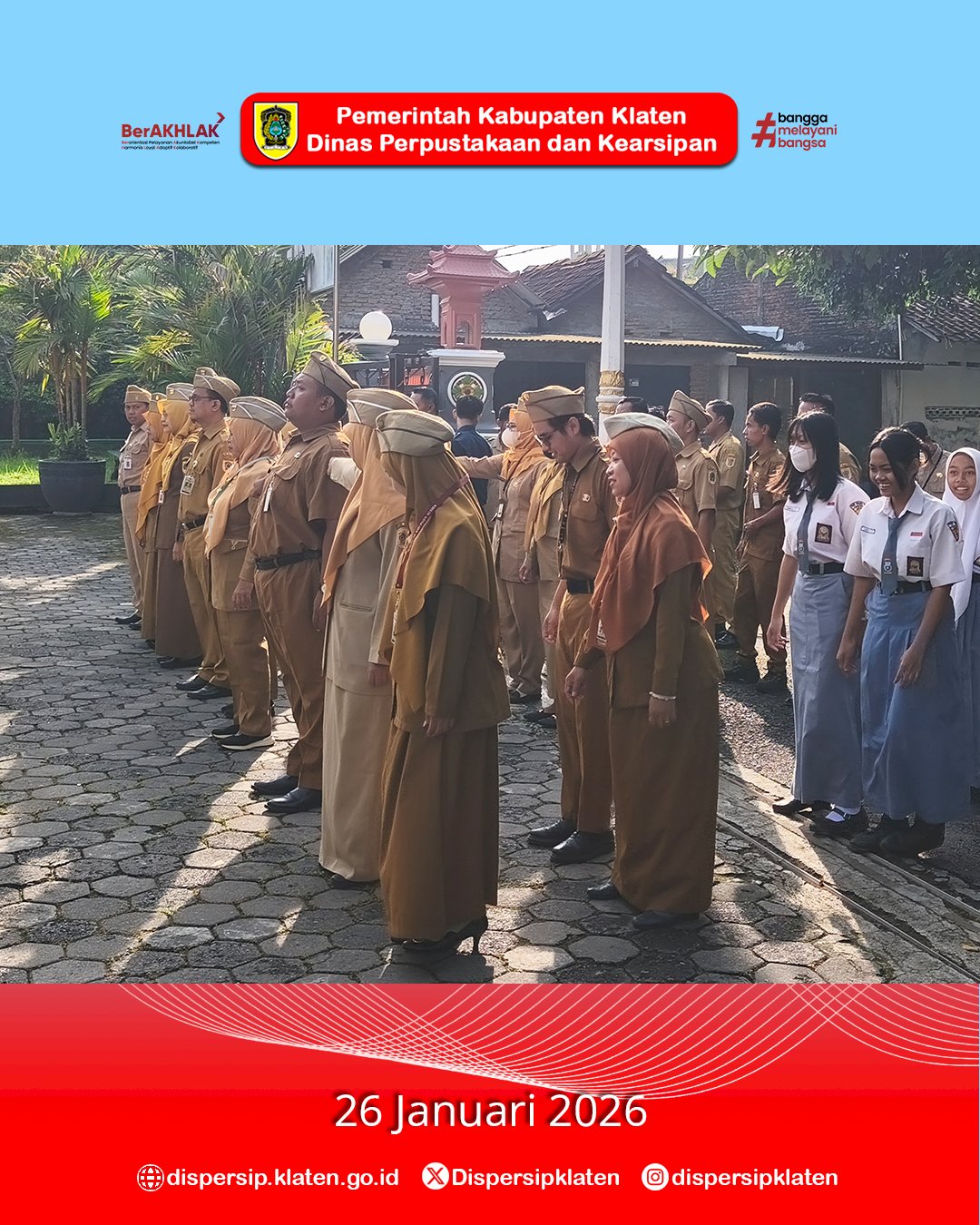 Apel Senin Pagi Dispersip Klaten Tekankan Disiplin dan Ketertiban Lingkungan Kerja