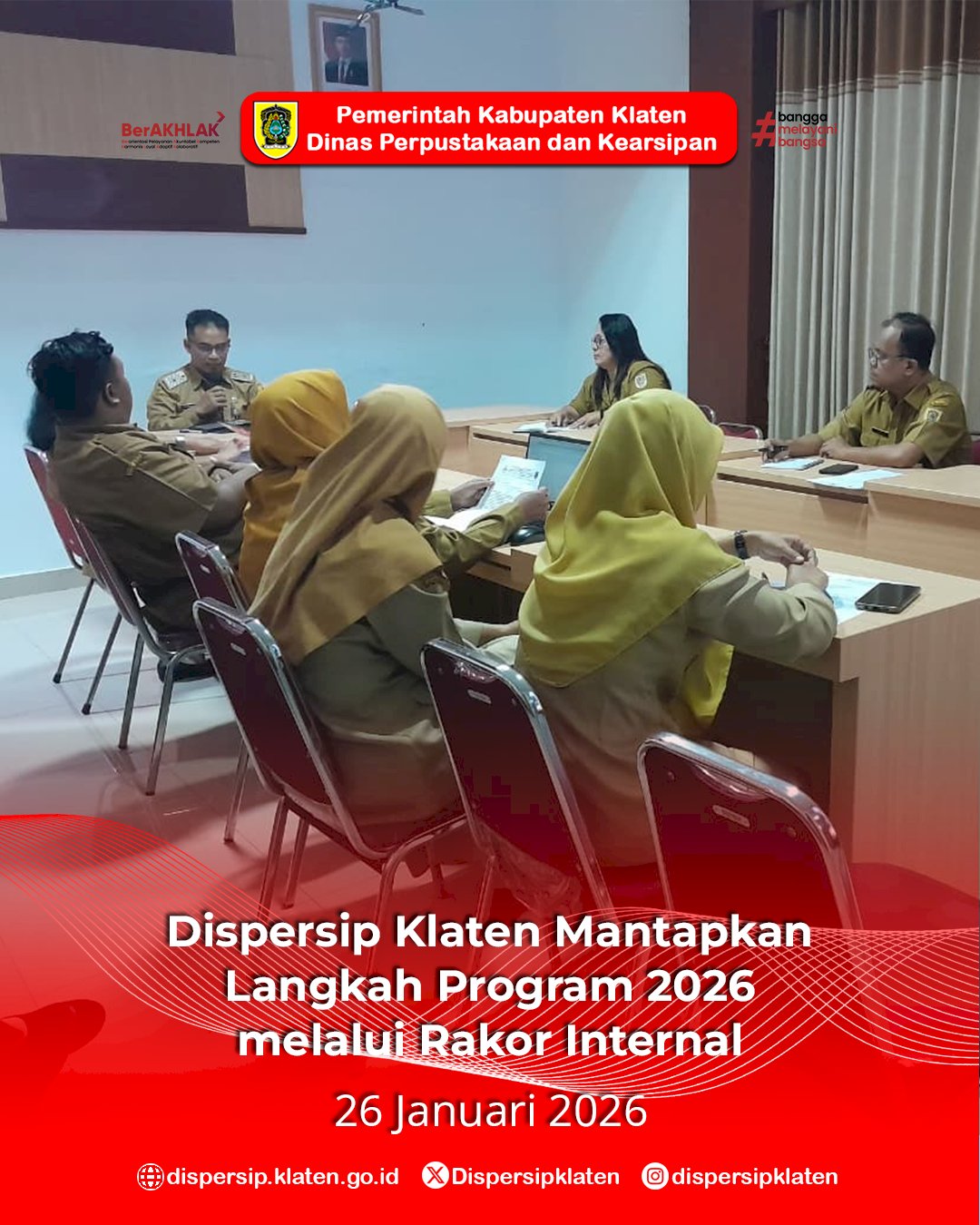 Dispersip Klaten Mantapkan Langkah Program 2026 melalui Rakor Internal