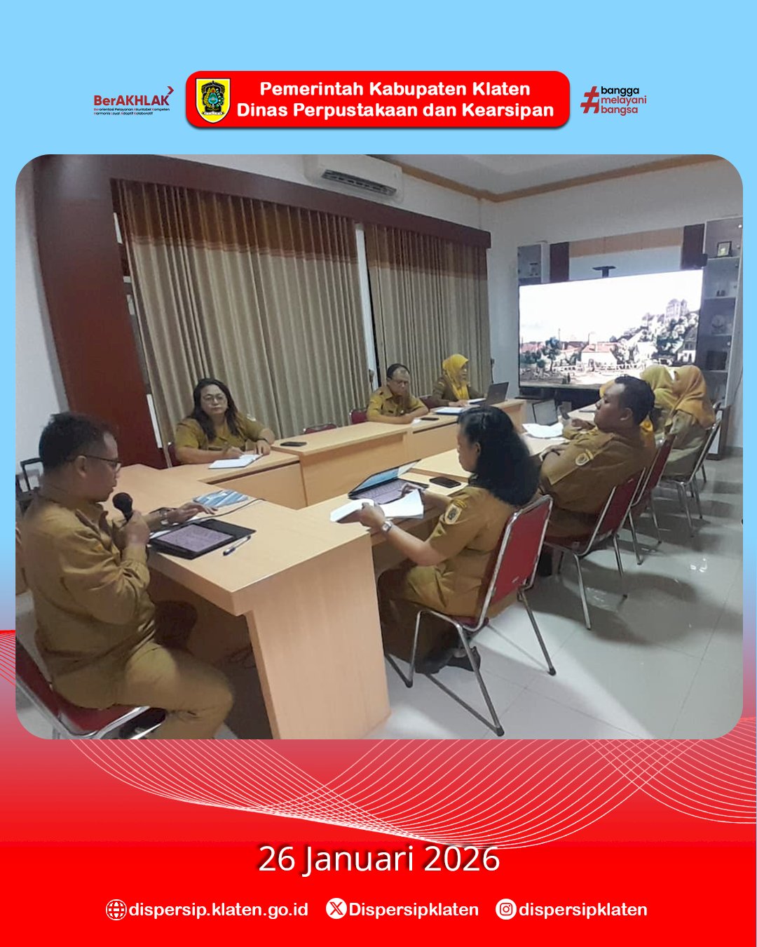 Dispersip Klaten Mantapkan Langkah Program 2026 melalui Rakor Internal