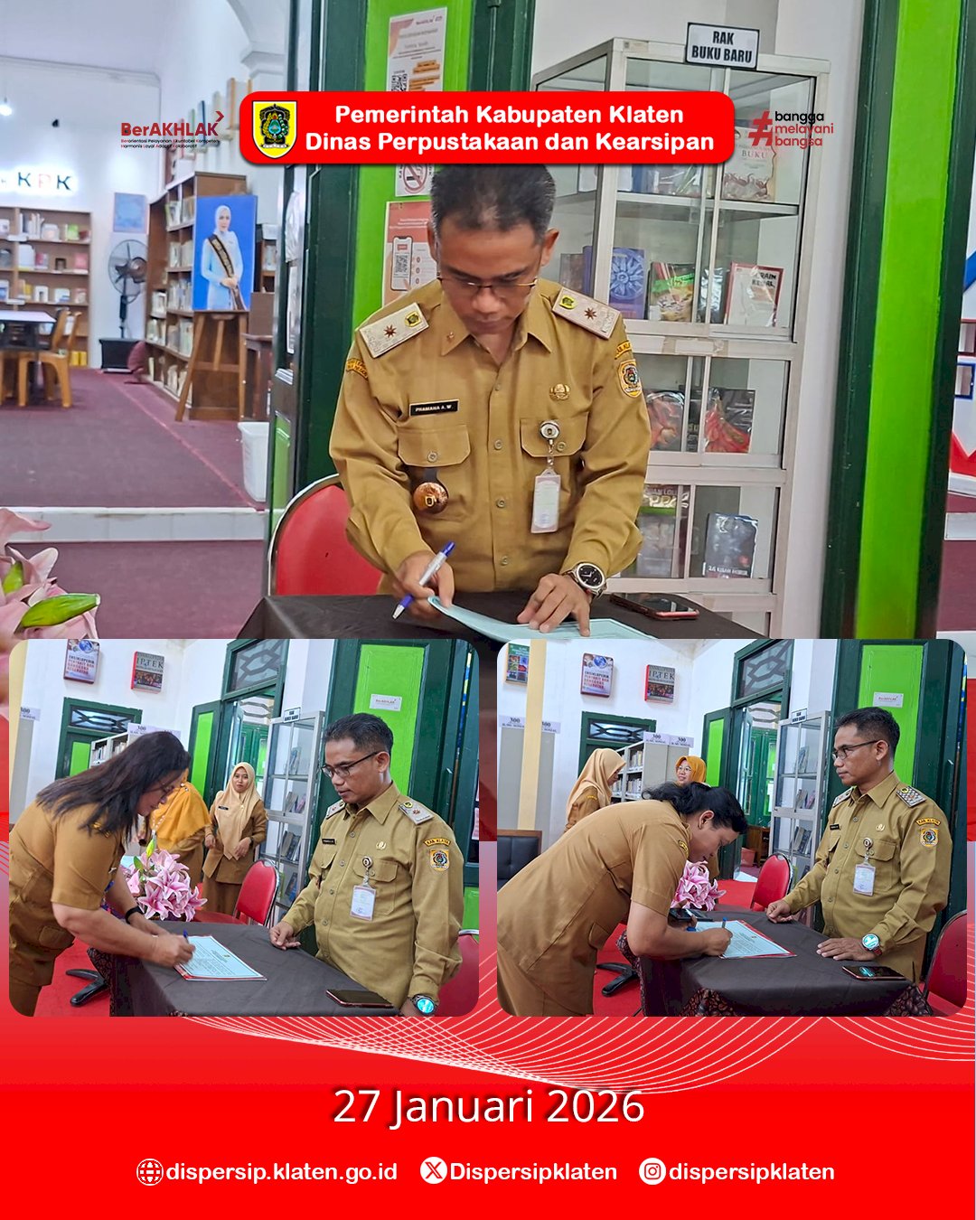 Penandatanganan Pakta Integritas Tahun 2026 Pegawai Dispersip Klaten