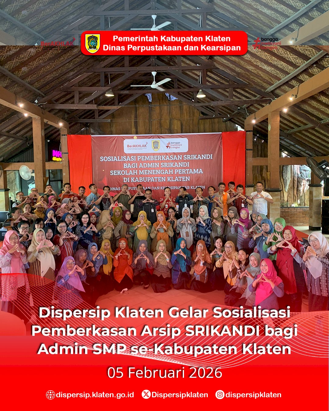 Dispersip Klaten Gelar Sosialisasi Pemberkasan Arsip SRIKANDI bagi Admin SMP se-Kabupaten Klaten