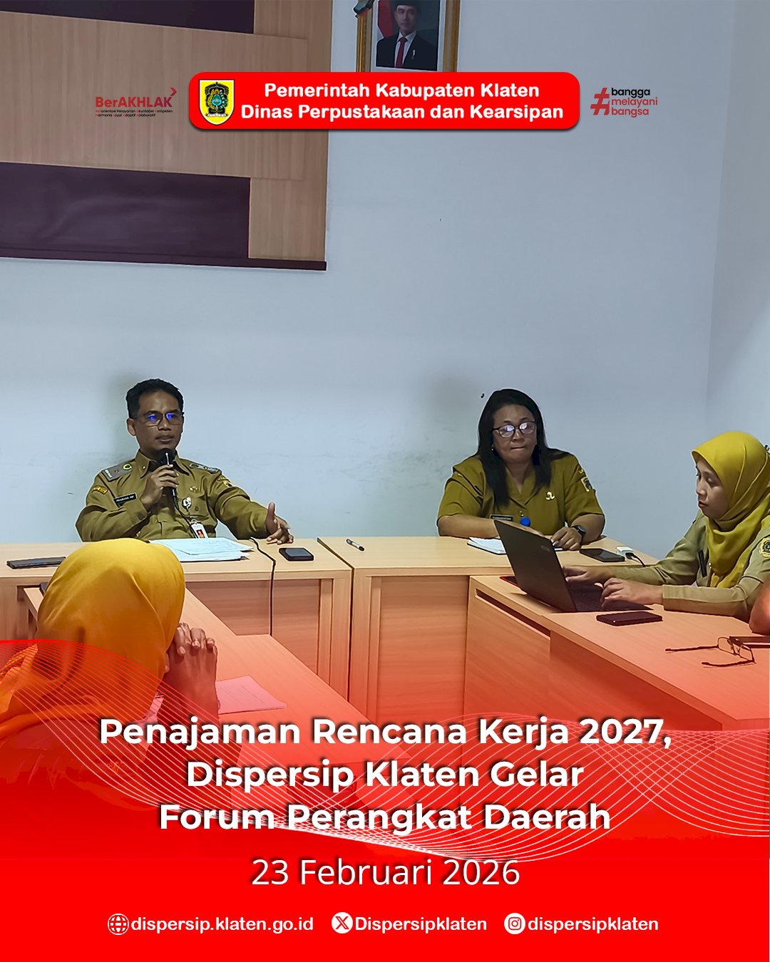 Penajaman Rencana Kerja 2027, Dispersip Klaten Gelar Forum Perangkat Daerah