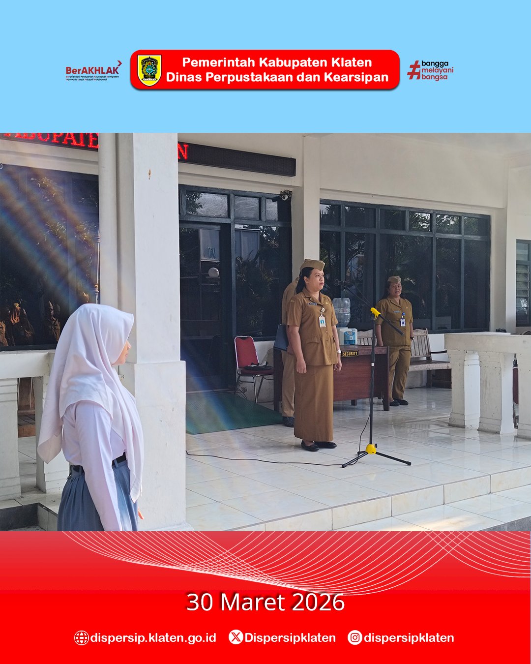 Apel Senin Pagi Dispersip Klaten Pasca Lebaran 1447 H : Momentum Perkuat Semangat dan Disiplin Kerja