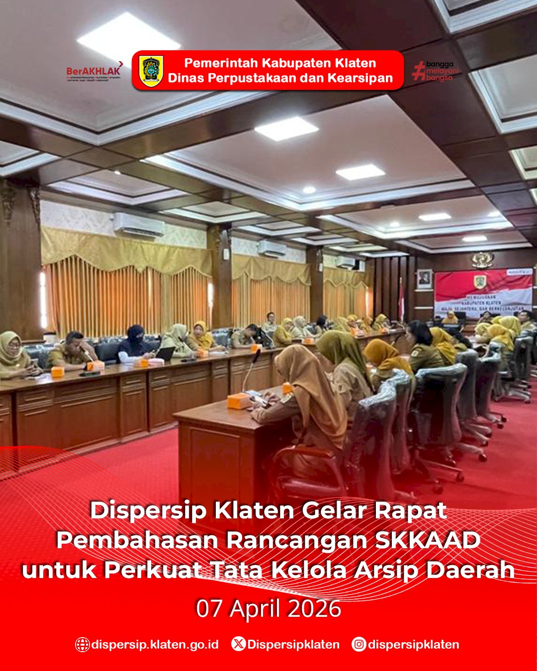 Dispersip Klaten Gelar Rapat Pembahasan Rancangan SKKAAD untuk Perkuat Tata Kelola Arsip Daerah