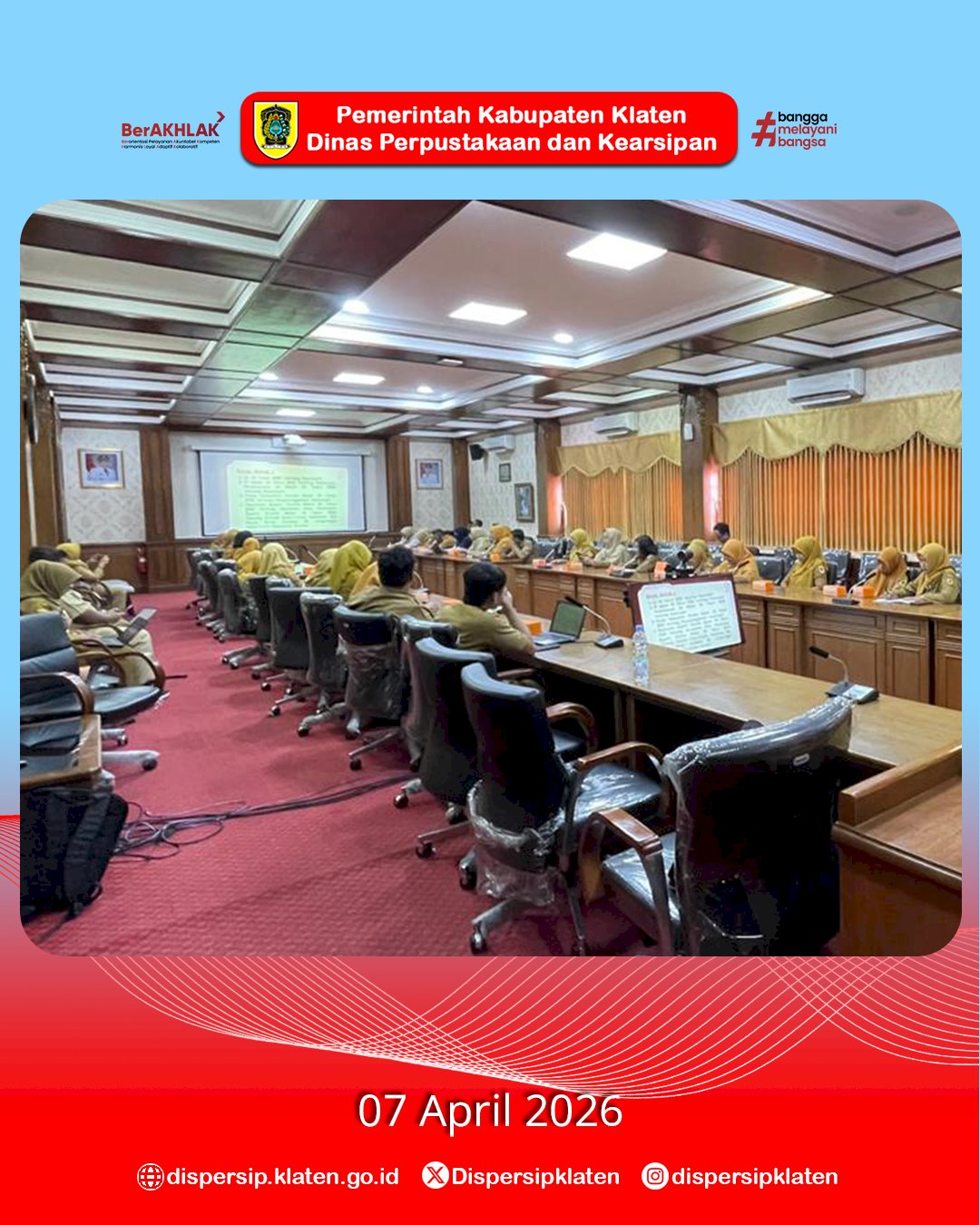 Dispersip Klaten Gelar Rapat Pembahasan Rancangan SKKAAD untuk Perkuat Tata Kelola Arsip Daerah