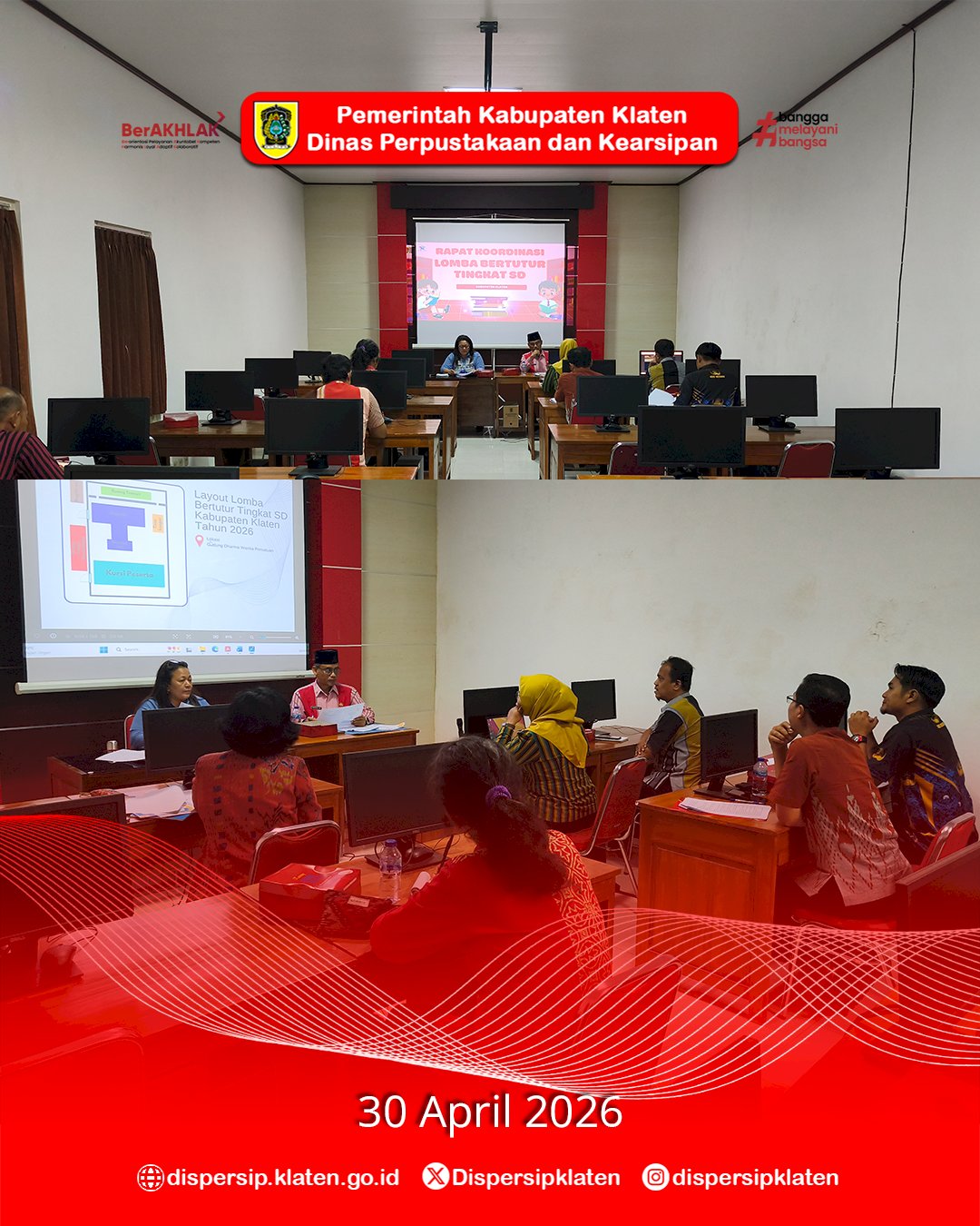 Dispersip Klaten Matangkan Persiapan Lomba Bertutur SD 2026, Dorong Literasi dan Karakter Anak Sejak Dini
