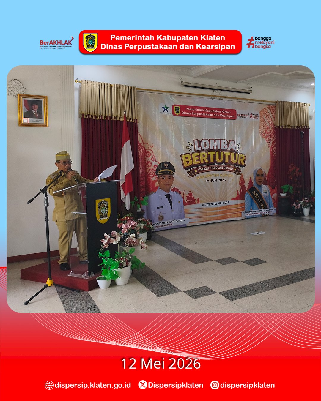 Dispersip Klaten Selenggarakan Lomba Bertutur Tingkat SD Kabupaten Klaten Tahun 2026
