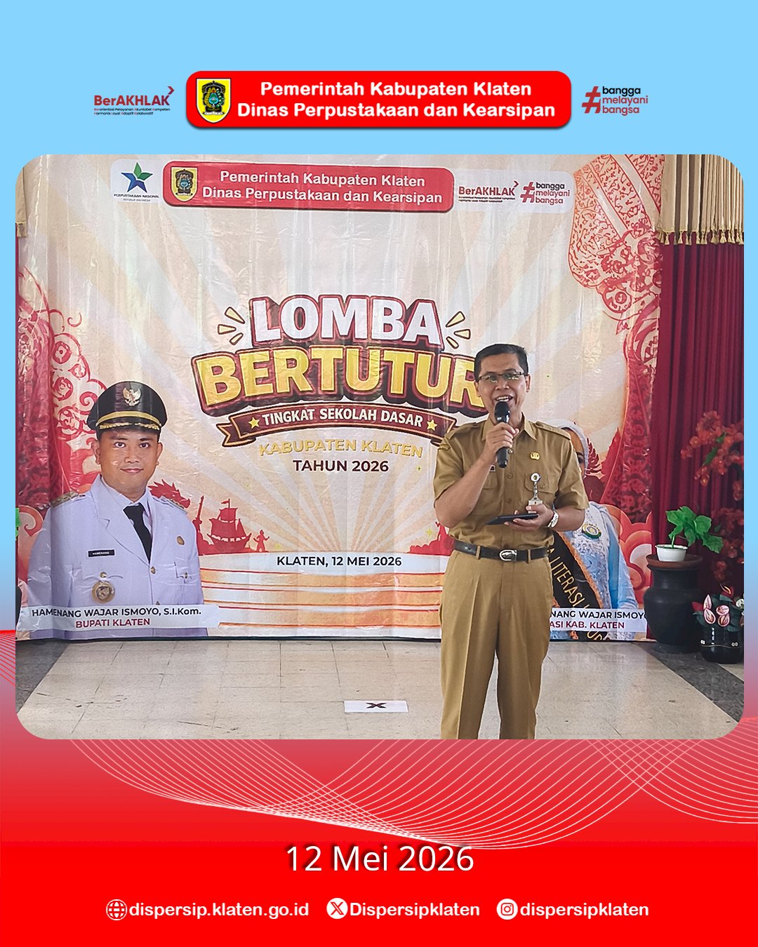 Dispersip Klaten Selenggarakan Lomba Bertutur Tingkat SD Kabupaten Klaten Tahun 2026