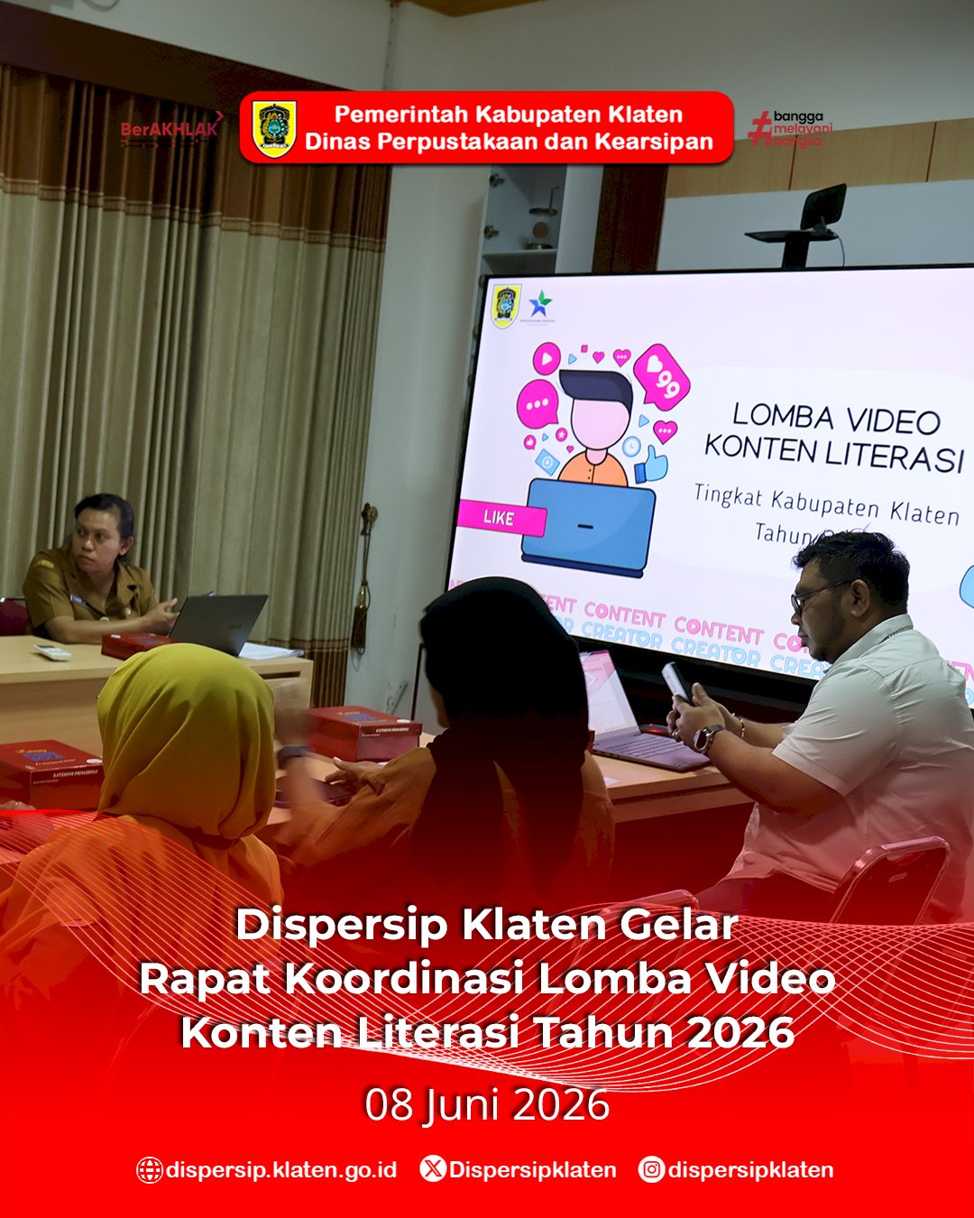 Dispersip Klaten Gelar Rapat Koordinasi Lomba Video Konten Literasi Tahun 2026