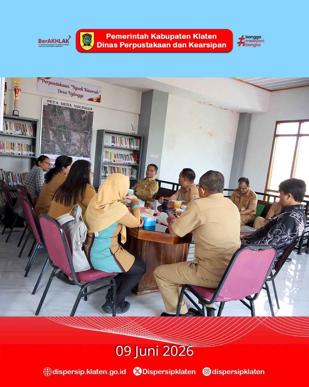 Visitasi Lomba Perpustakaan Desa/Kelurahan Kabupaten Klaten Tahun 2026 Jangkau Desa Sawit dan Desa Nglinggi