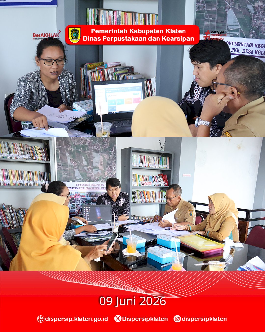 Visitasi Lomba Perpustakaan Desa/Kelurahan Kabupaten Klaten Tahun 2026 Jangkau Desa Sawit dan Desa Nglinggi