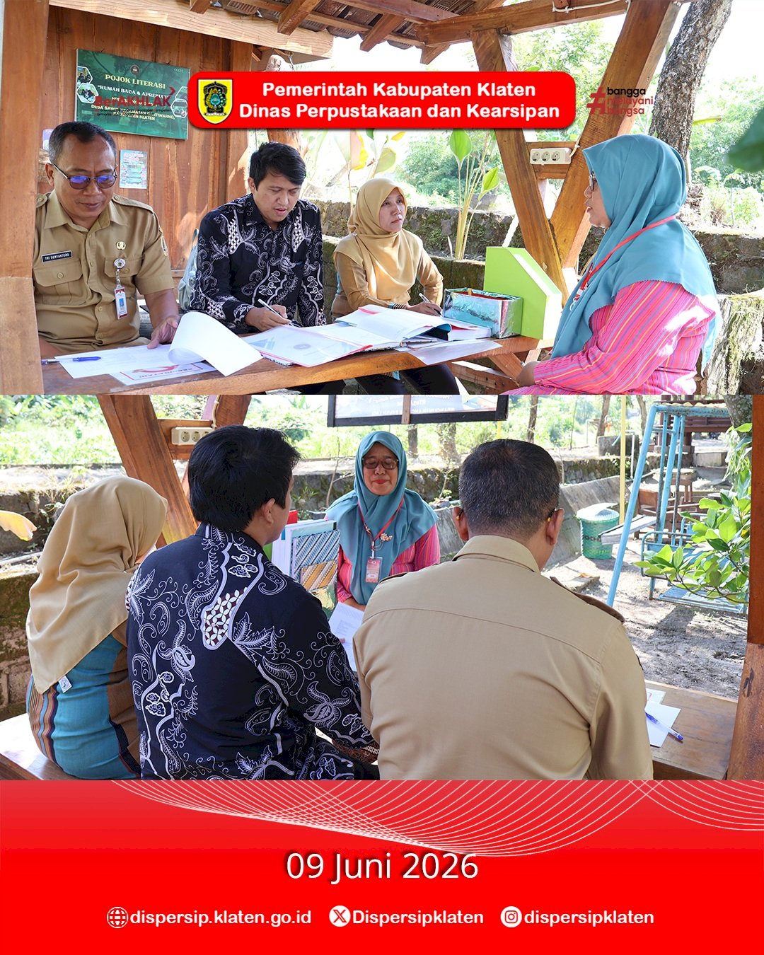 Visitasi Lomba Perpustakaan Desa/Kelurahan Kabupaten Klaten Tahun 2026 Jangkau Desa Sawit dan Desa Nglinggi