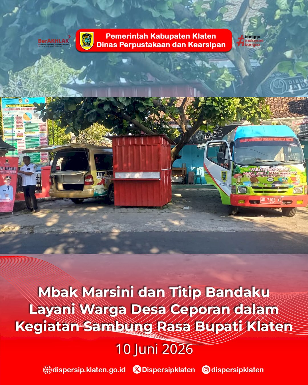 Mbak Marsini dan Titip Bandaku Layani Warga Desa Ceporan dalam Kegiatan Sambung Rasa Bupati Klaten