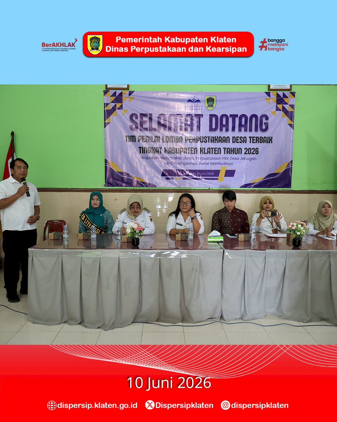 Hari Kedua Visitasi Lomba Perpustakaan Desa/Kelurahan 2026, Tim Penilai Kunjungi Desa Jebugan dan Karangan