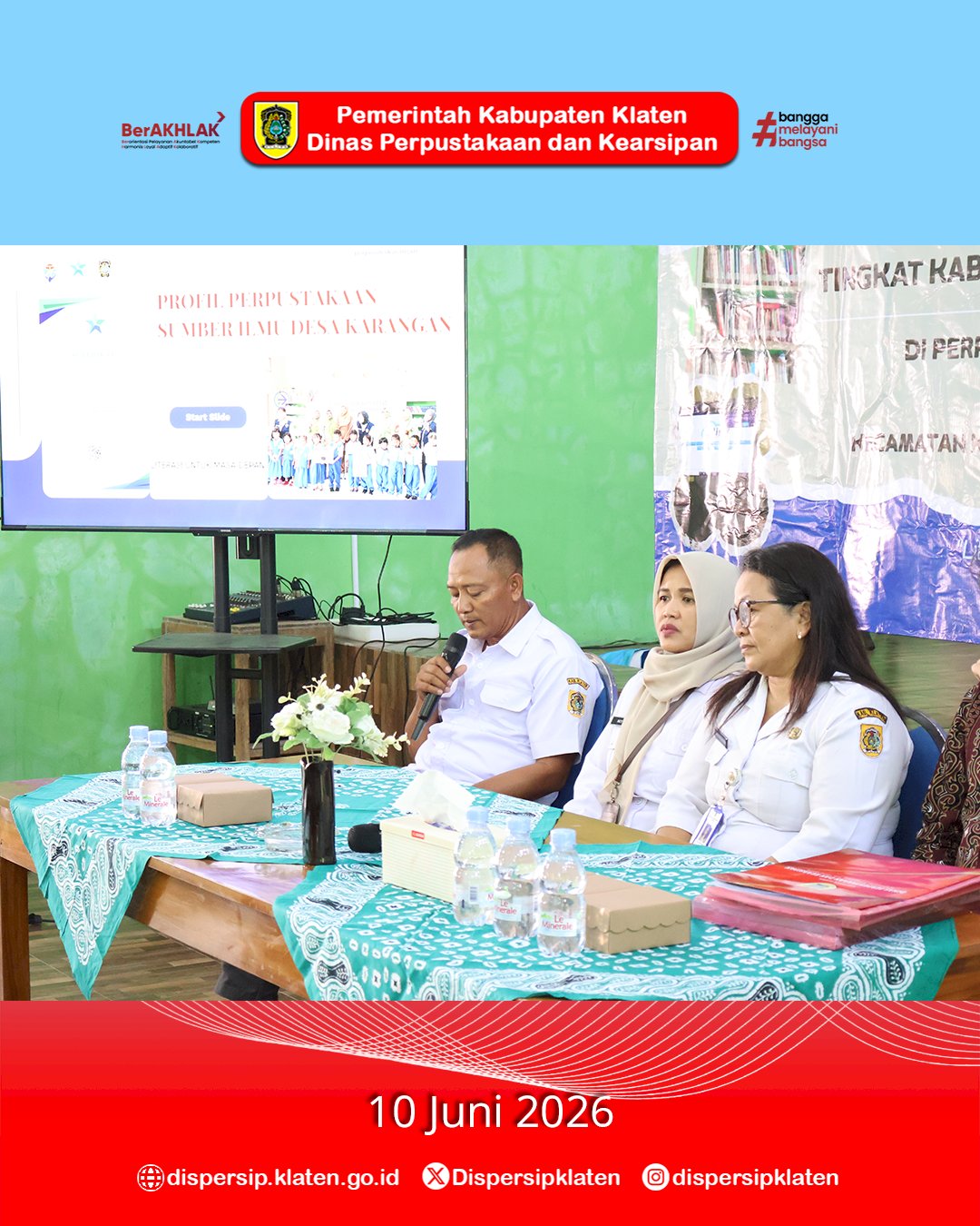 Hari Kedua Visitasi Lomba Perpustakaan Desa/Kelurahan 2026, Tim Penilai Kunjungi Desa Jebugan dan Karangan