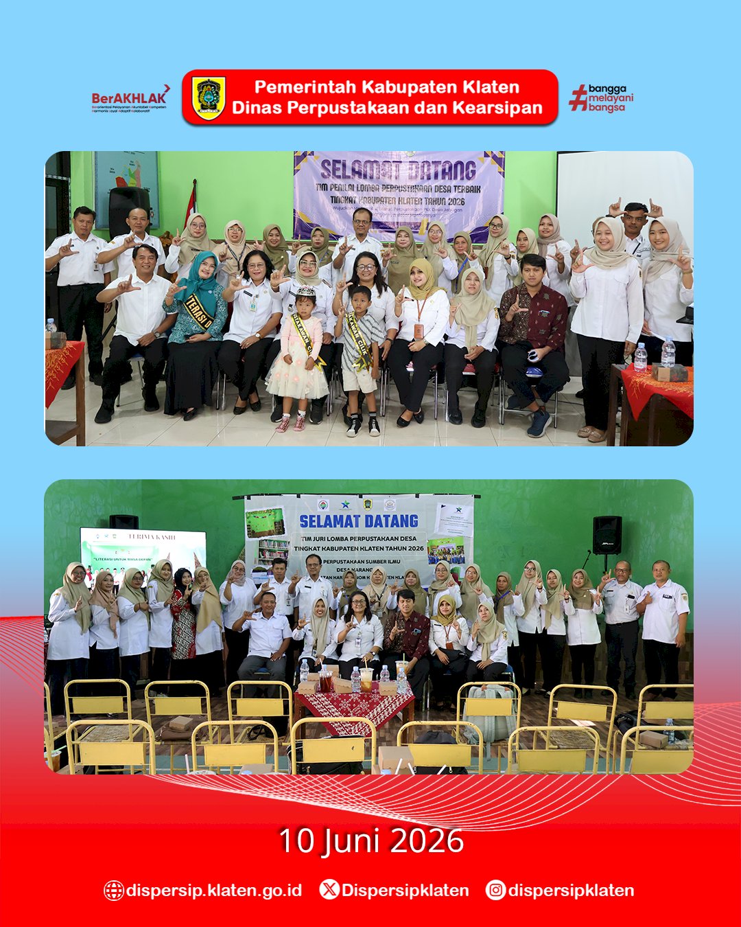Hari Kedua Visitasi Lomba Perpustakaan Desa/Kelurahan 2026, Tim Penilai Kunjungi Desa Jebugan dan Karangan