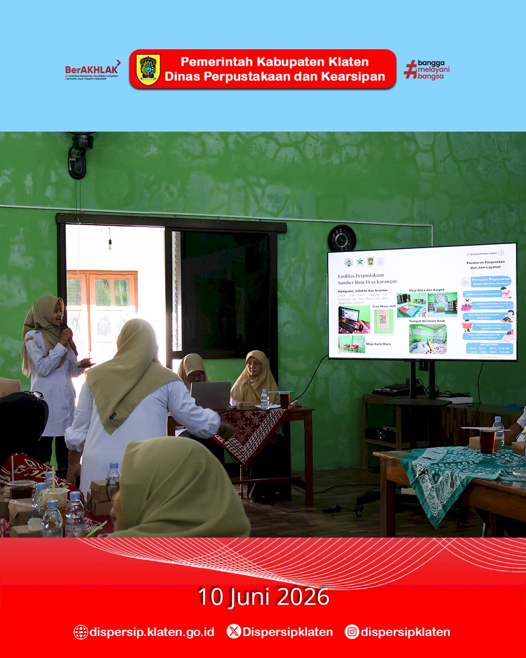 Hari Kedua Visitasi Lomba Perpustakaan Desa/Kelurahan 2026, Tim Penilai Kunjungi Desa Jebugan dan Karangan