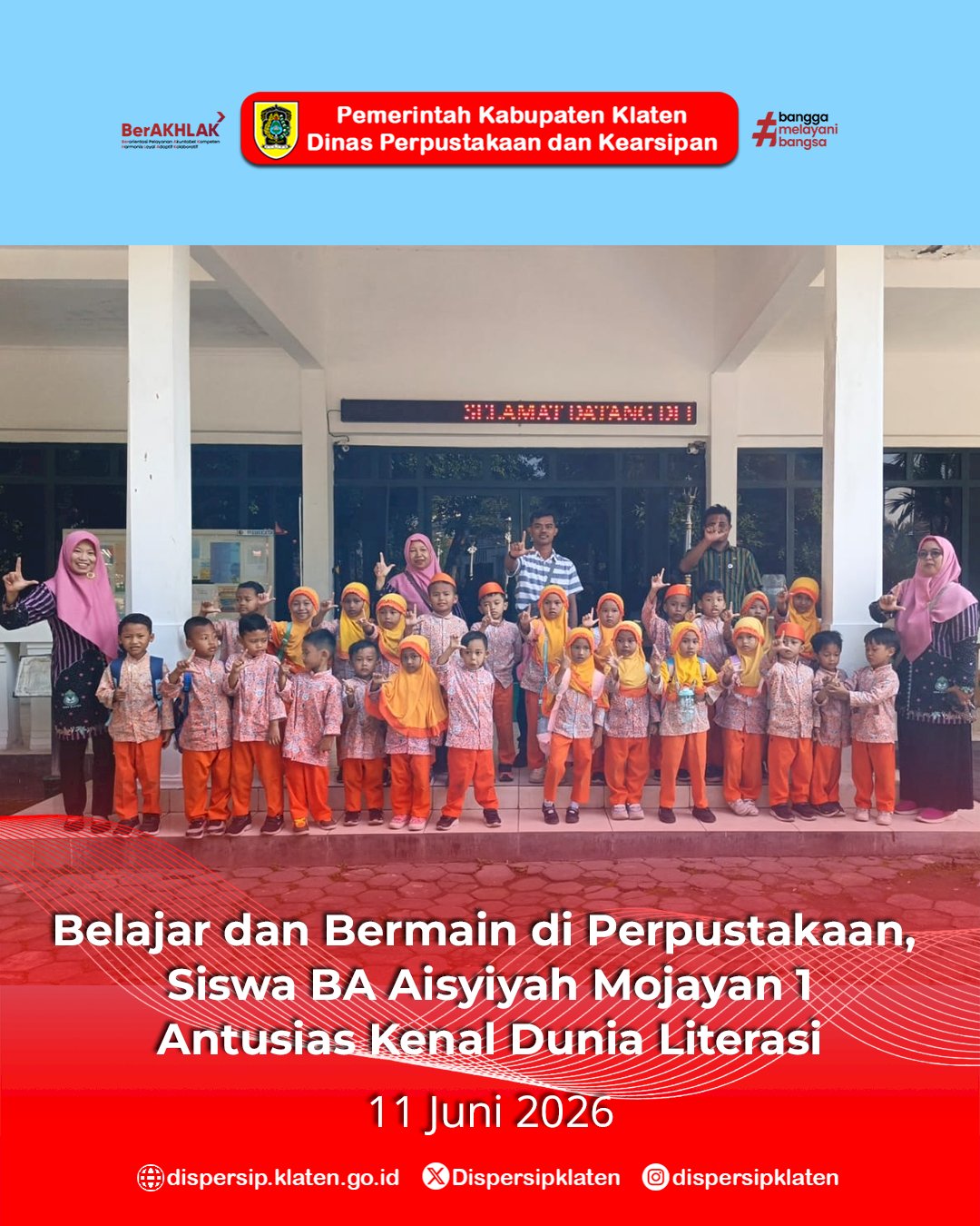Belajar dan Bermain di Perpustakaan, Siswa BA Aisyiyah Mojayan 1 Antusias Kenal Dunia Literasi