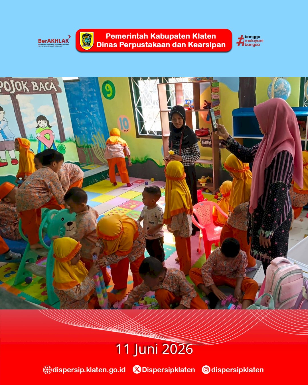 Belajar dan Bermain di Perpustakaan, Siswa BA Aisyiyah Mojayan 1 Antusias Kenal Dunia Literasi