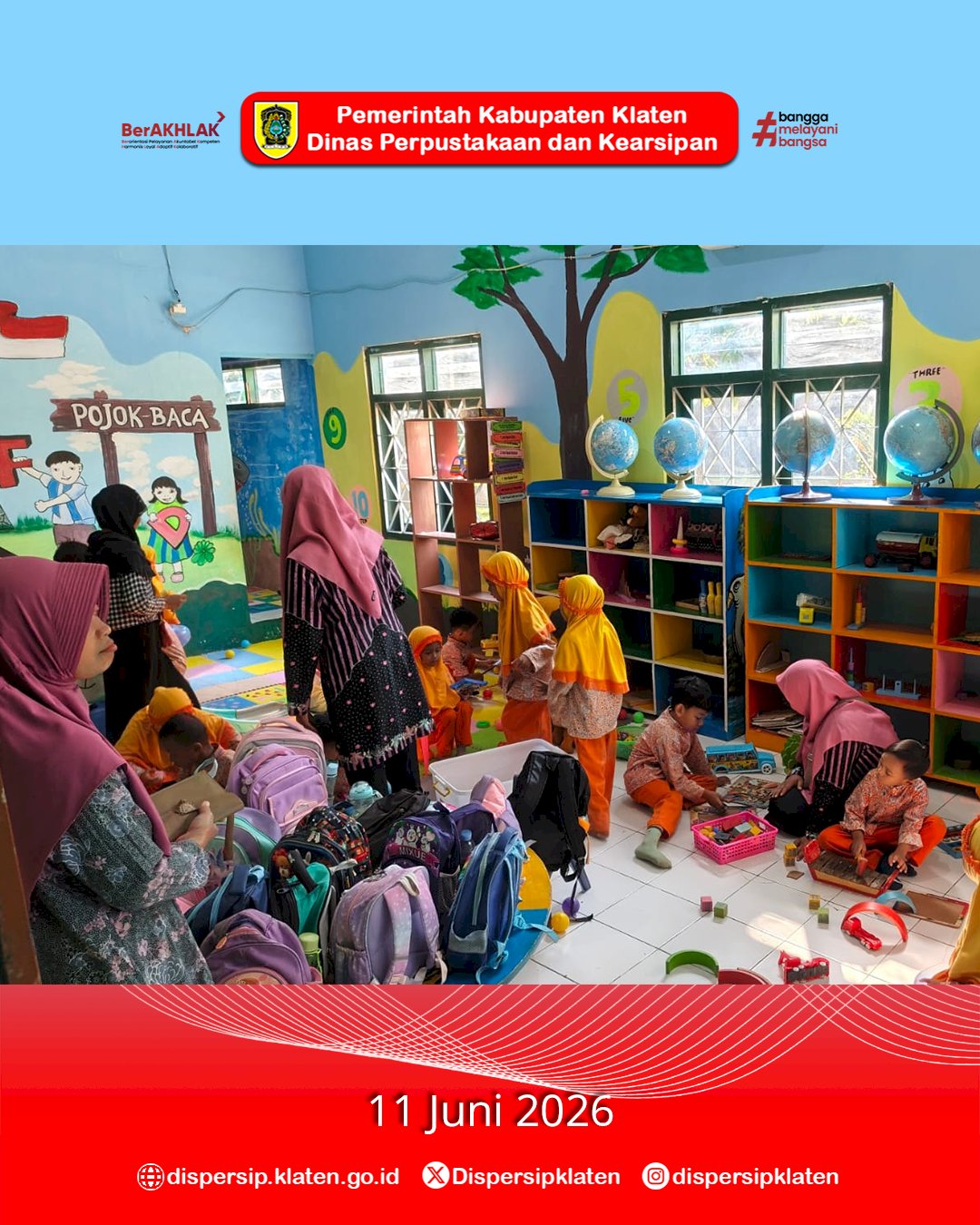 Belajar dan Bermain di Perpustakaan, Siswa BA Aisyiyah Mojayan 1 Antusias Kenal Dunia Literasi