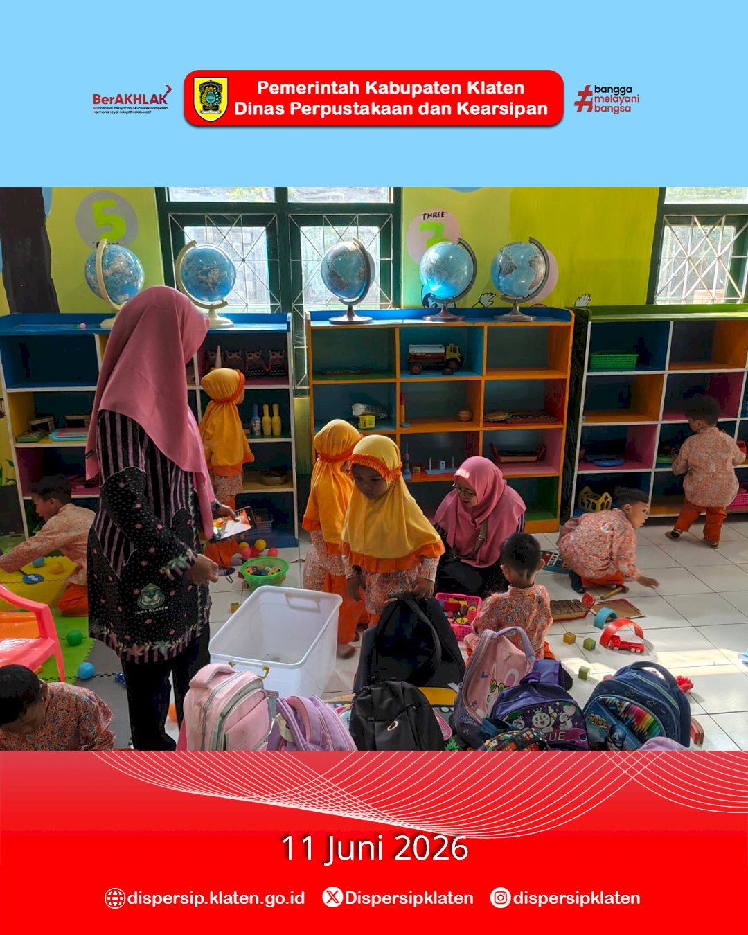 Belajar dan Bermain di Perpustakaan, Siswa BA Aisyiyah Mojayan 1 Antusias Kenal Dunia Literasi