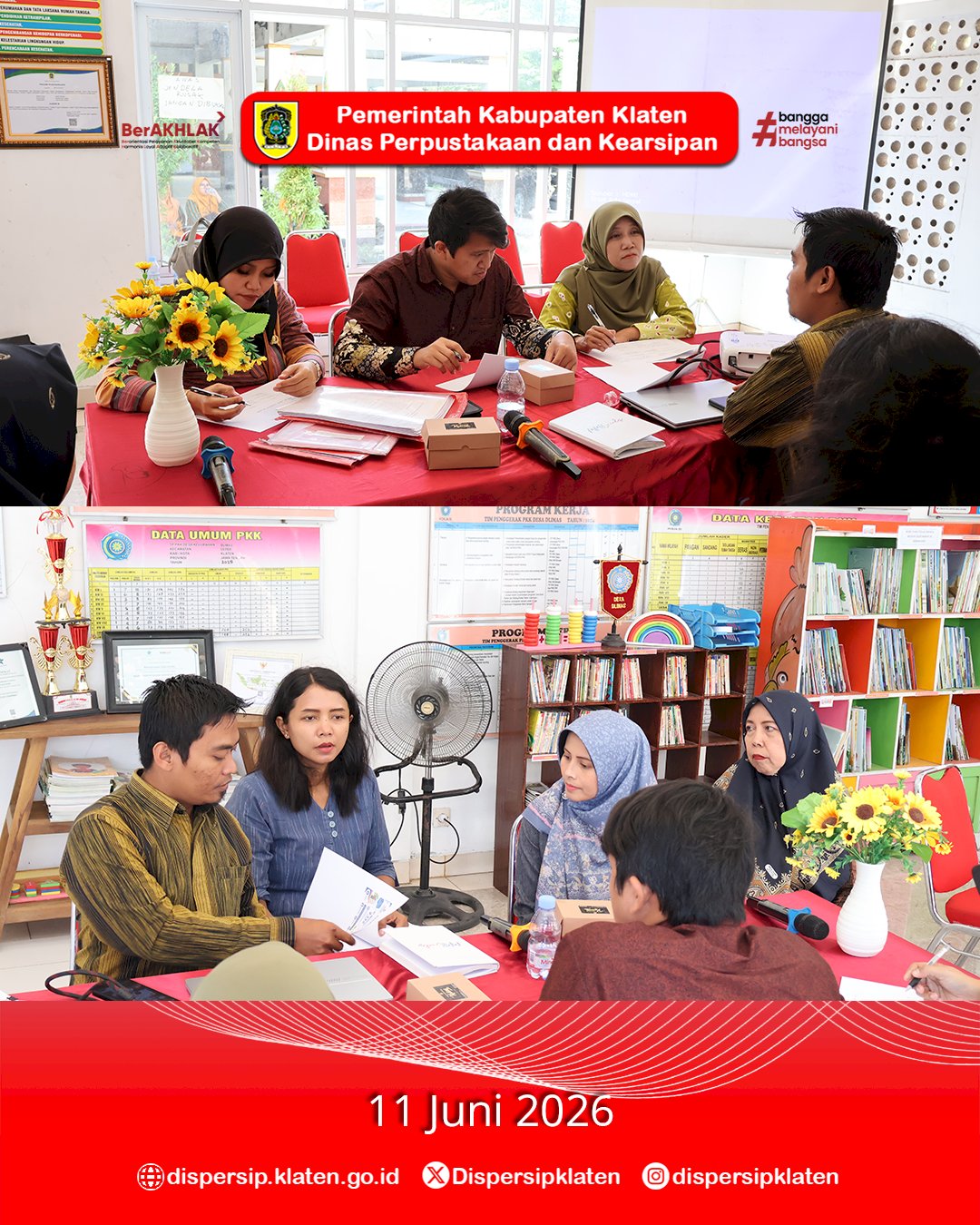 Visitasi Hari Ketiga Lomba Perpustakaan Desa/Kelurahan 2026, Tim Penilai Sambangi Desa Dlimas dan Belangwetan